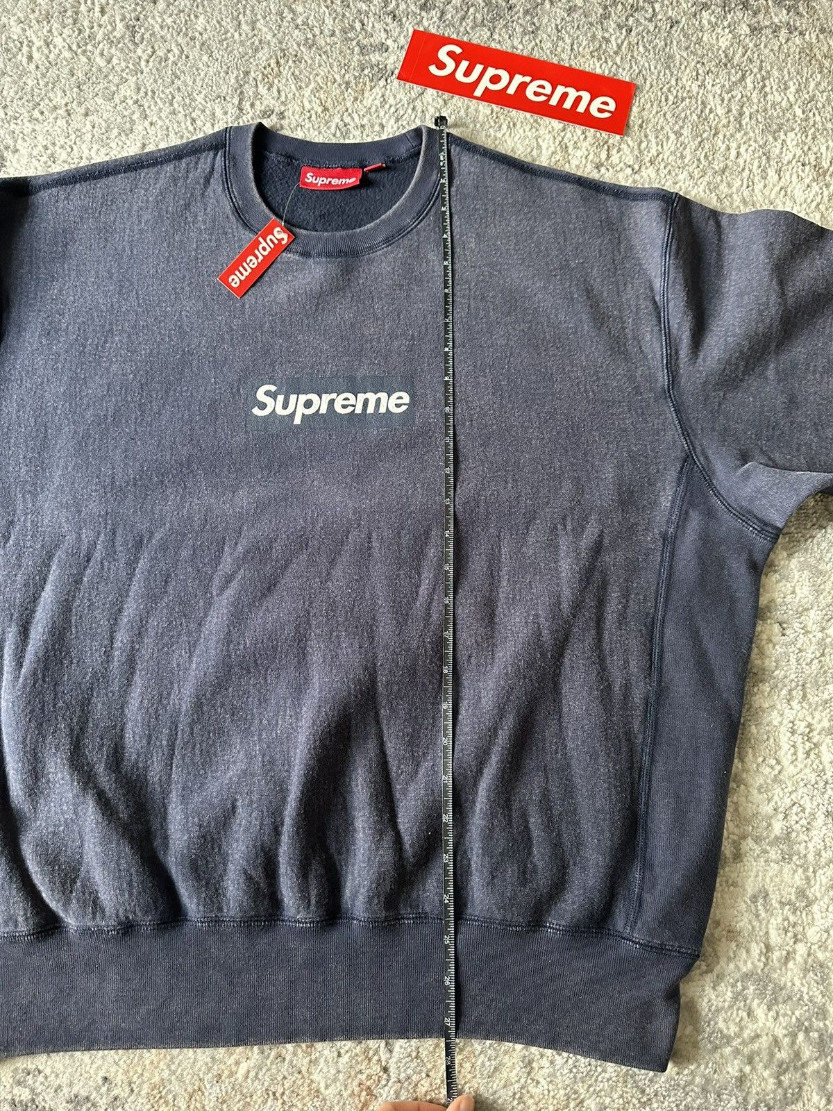 Supreme SUPREME WASHED BOX LOGO CREWNECK SS25 Size US L / EU 52-54 / 3 - 15 Thumbnail