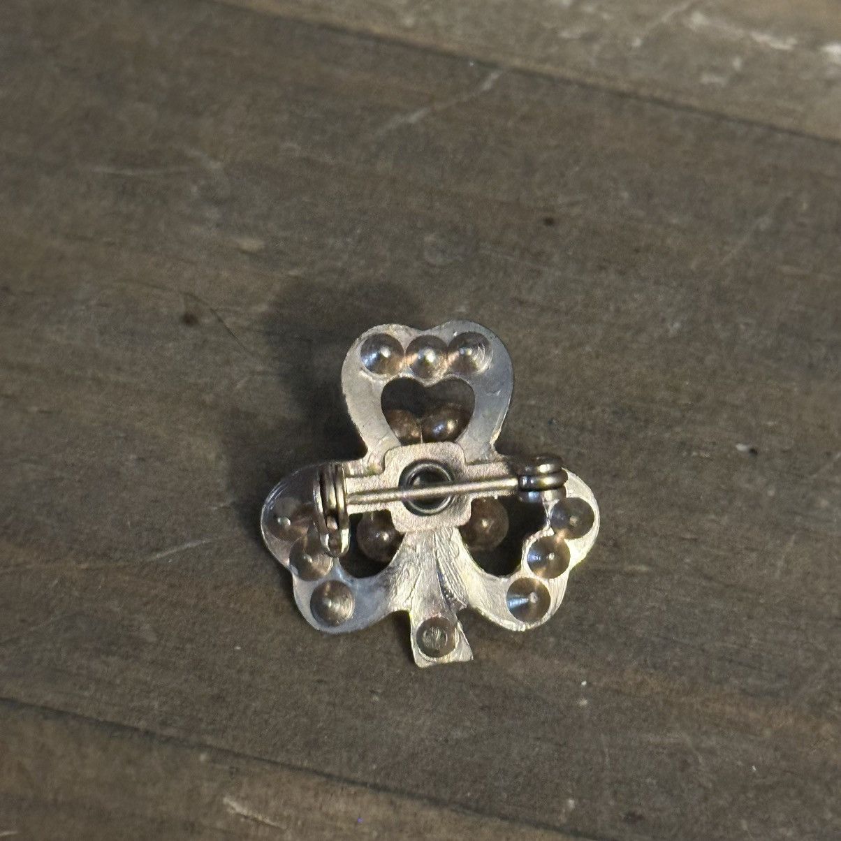 Vintage Vintage small rhinestone shamrock brooch Size ONE SIZE - 3 Thumbnail