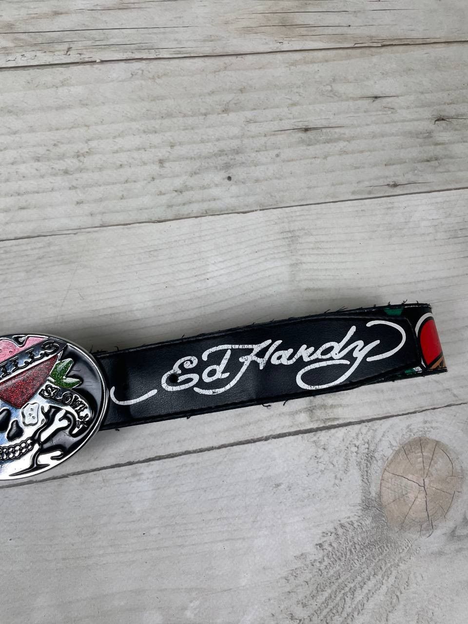 Ed Hardy Vintage Ed Hardy Leather Belt Japan Y2K 90s Love Kills Size ONE SIZE - 5 Thumbnail