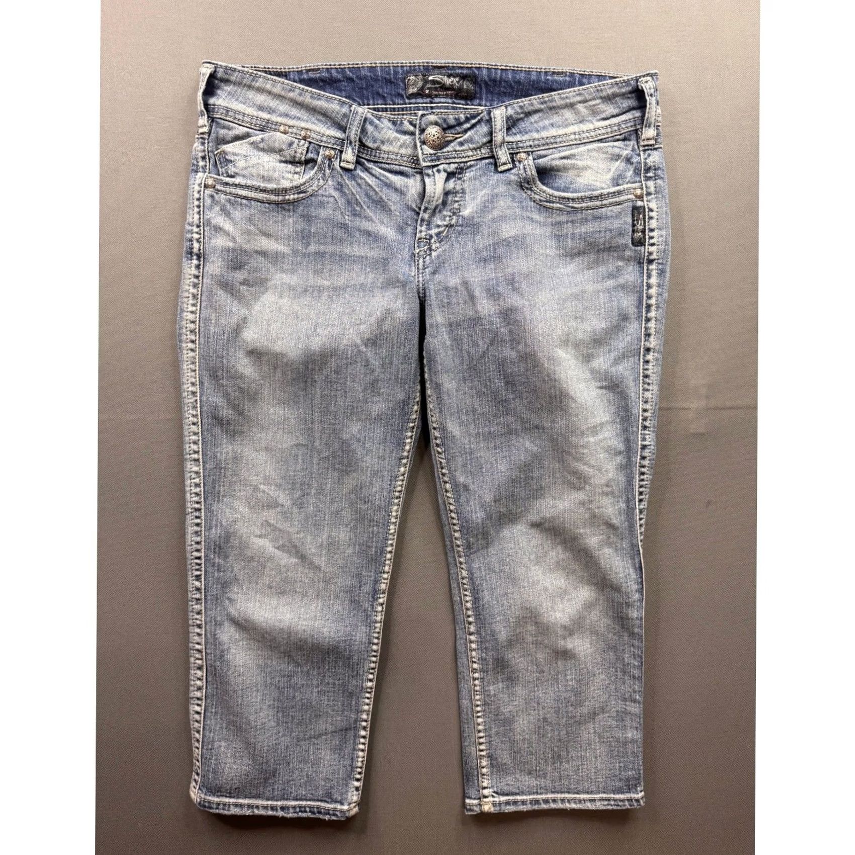 Silver Jeans Co. Silver Jeans Co Womens McKenzie Capri Jeans Light Wash Mid Rise 30 19in Size 30" / US 8 / IT 44 - 5 Thumbnail