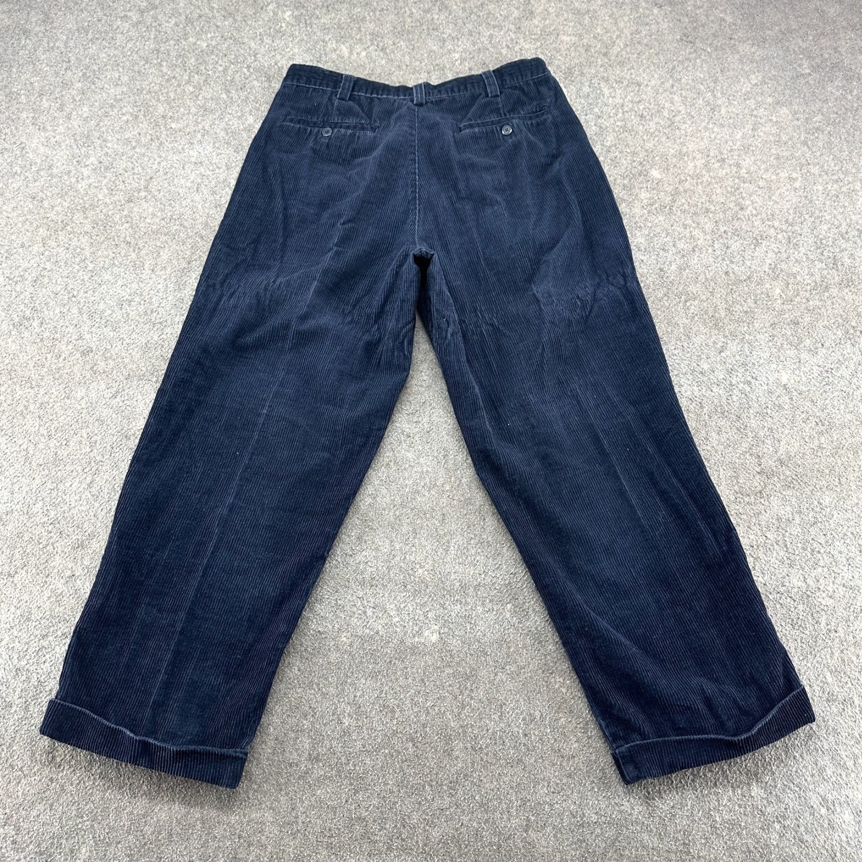 Vintage VINTAGE Trust Corduroy Pants Men 34x30 Blue Straight Relaxed Pleated Baggy 90s Skater Chino Stretch Pants Mens Size US 34 / EU 50 - 5 Thumbnail