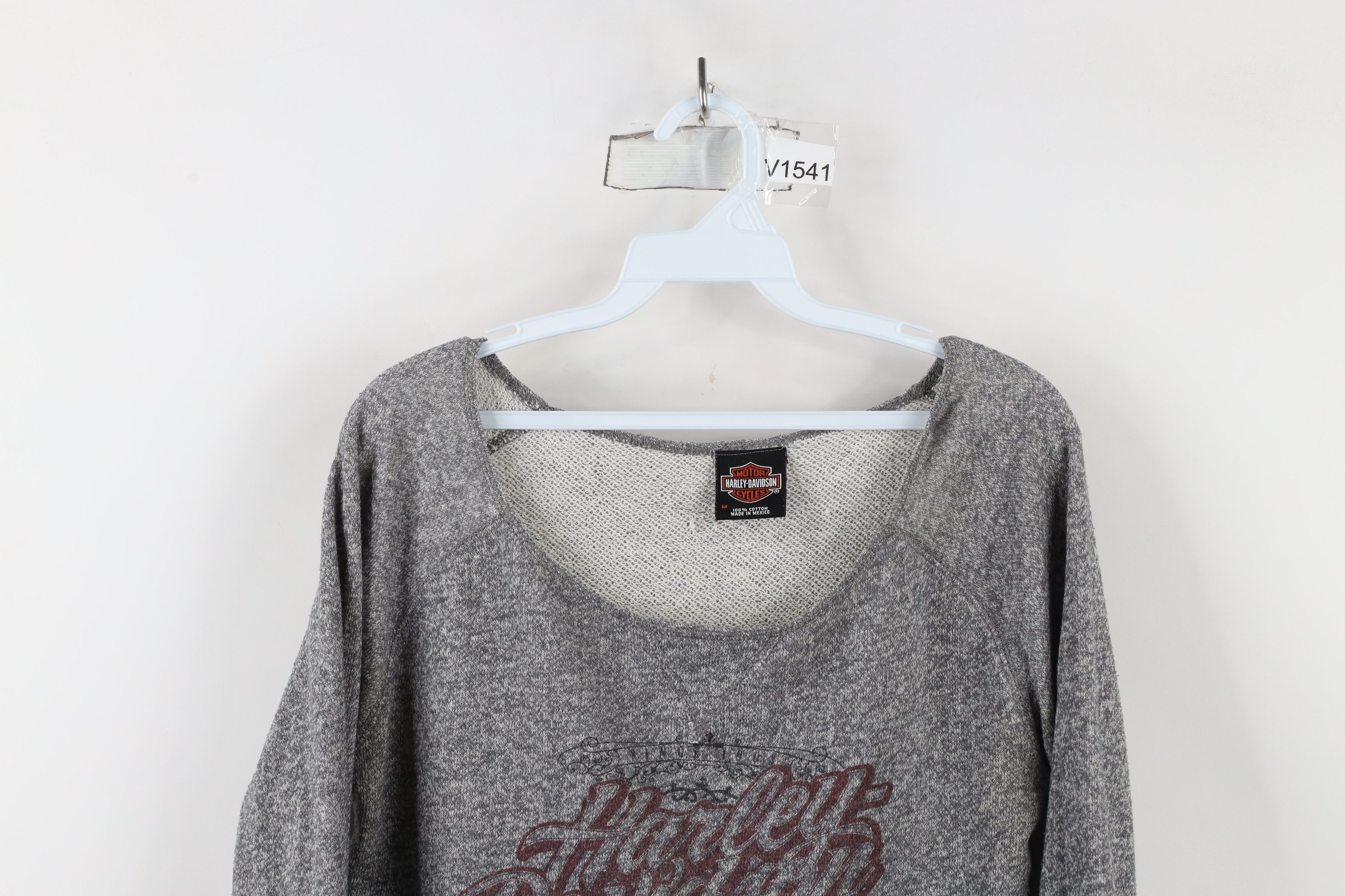 Harley Davidson × Vintage Vintage Harley Davidson Spell Script Jersey Knit Sweatshirt Size M / US 6-8 / IT 42-44 - 2 Thumbnail