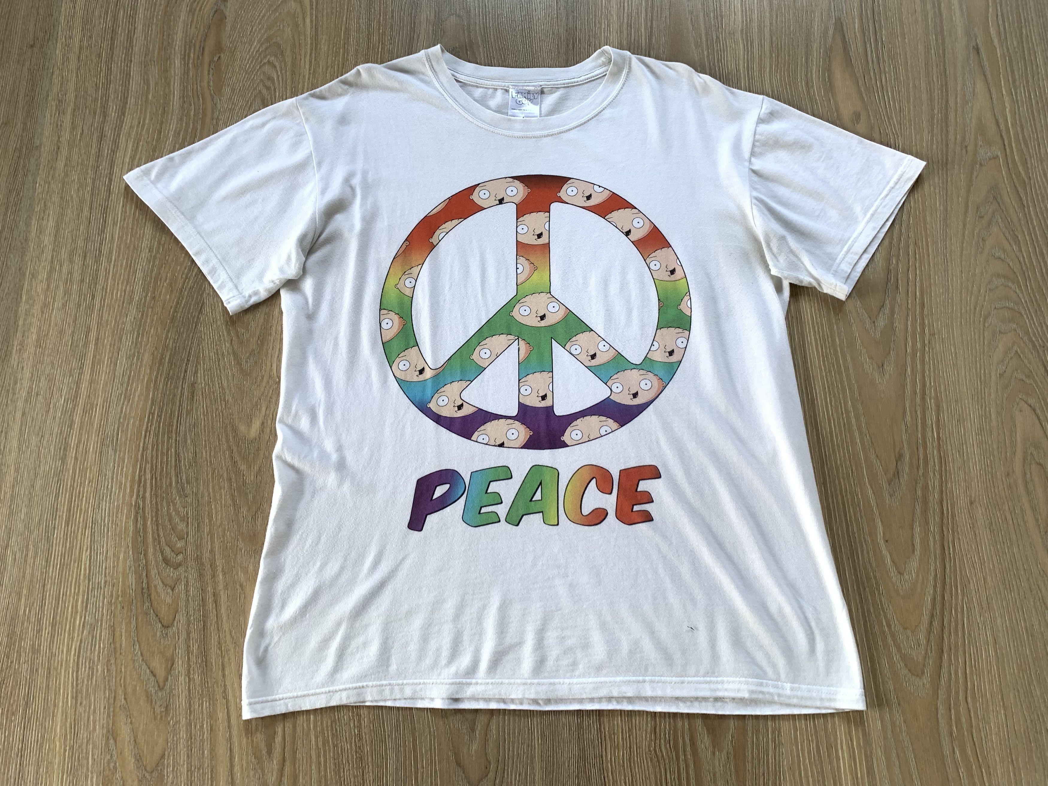Cartoon Network Family Guy Stewie Griffin Peace Sign Graphic White T-Shirt Size US L / EU 52-54 / 3 - 2 Thumbnail