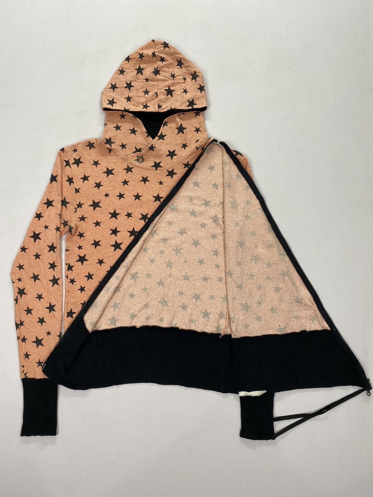 Japanese Brand Rovtski Allover Print Asymmetric Hoodie Size US XS / EU 42 / 0 - 9 Thumbnail