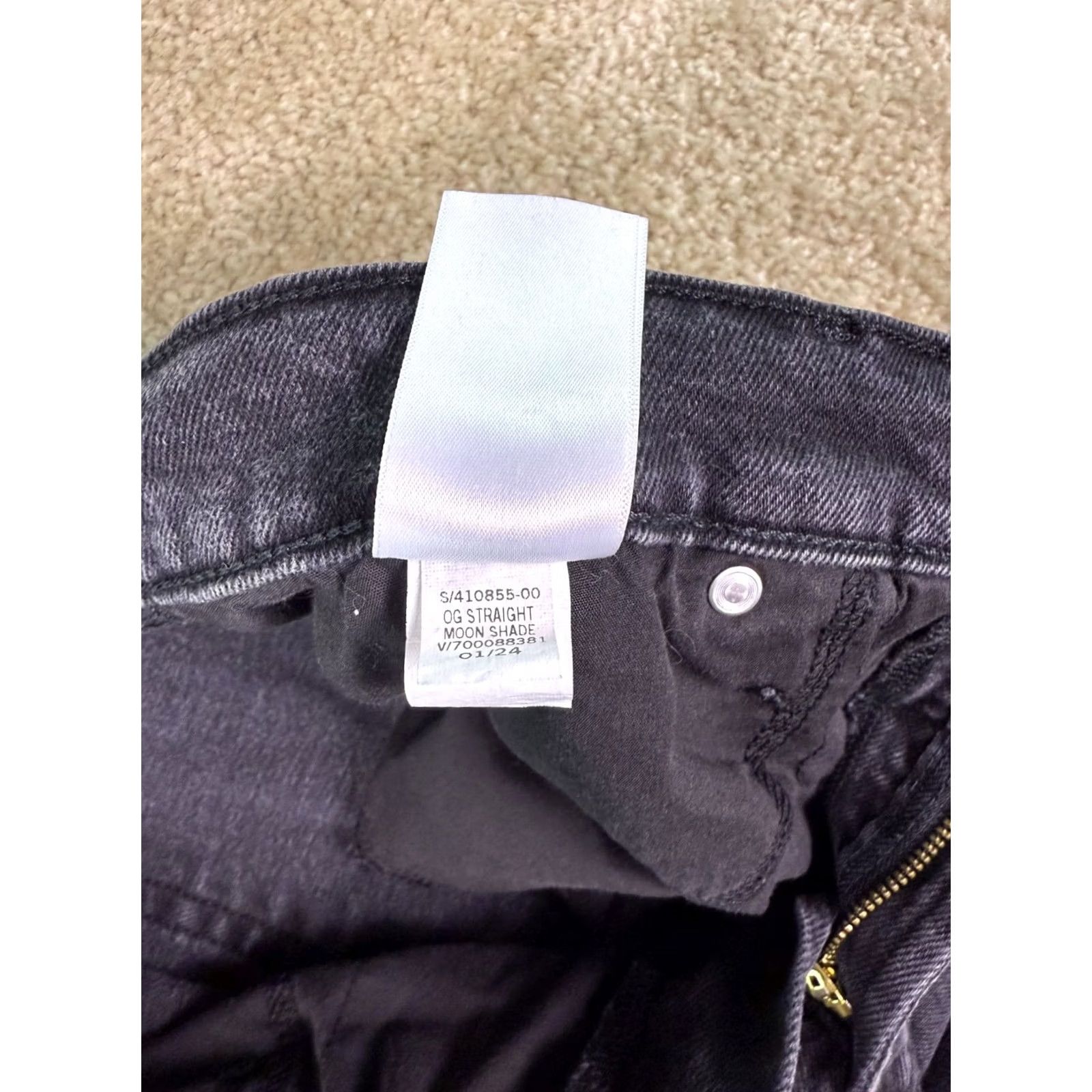 Old Navy Old Navy Jeans Womens Size 12 High Rise OG Straight Leg Black Grey Raw Hem E194 Size 34" / US 12 / IT 48 - 7 Thumbnail
