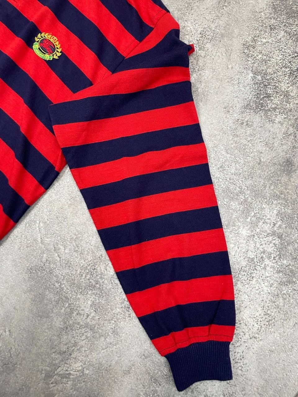 Burberry Burberrys Men Long Sleeve Rugby Shirt Striped Red Navy Size US L / EU 52-54 / 3 - 3 Thumbnail