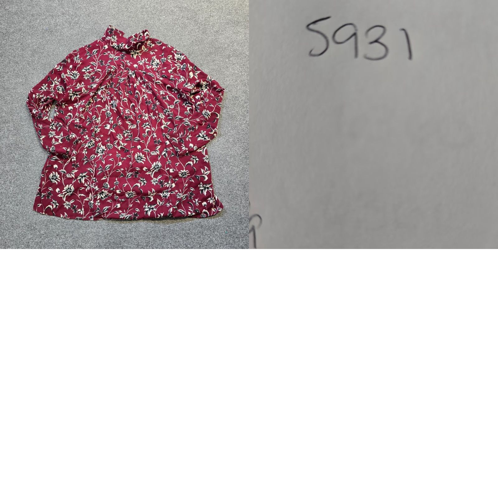 J. Jill J Jill Top Women Large Red Floral Button-Up Tunic Long Sleeve Career Casual Shirt Size L / US 10 / IT 46 - 8 Thumbnail