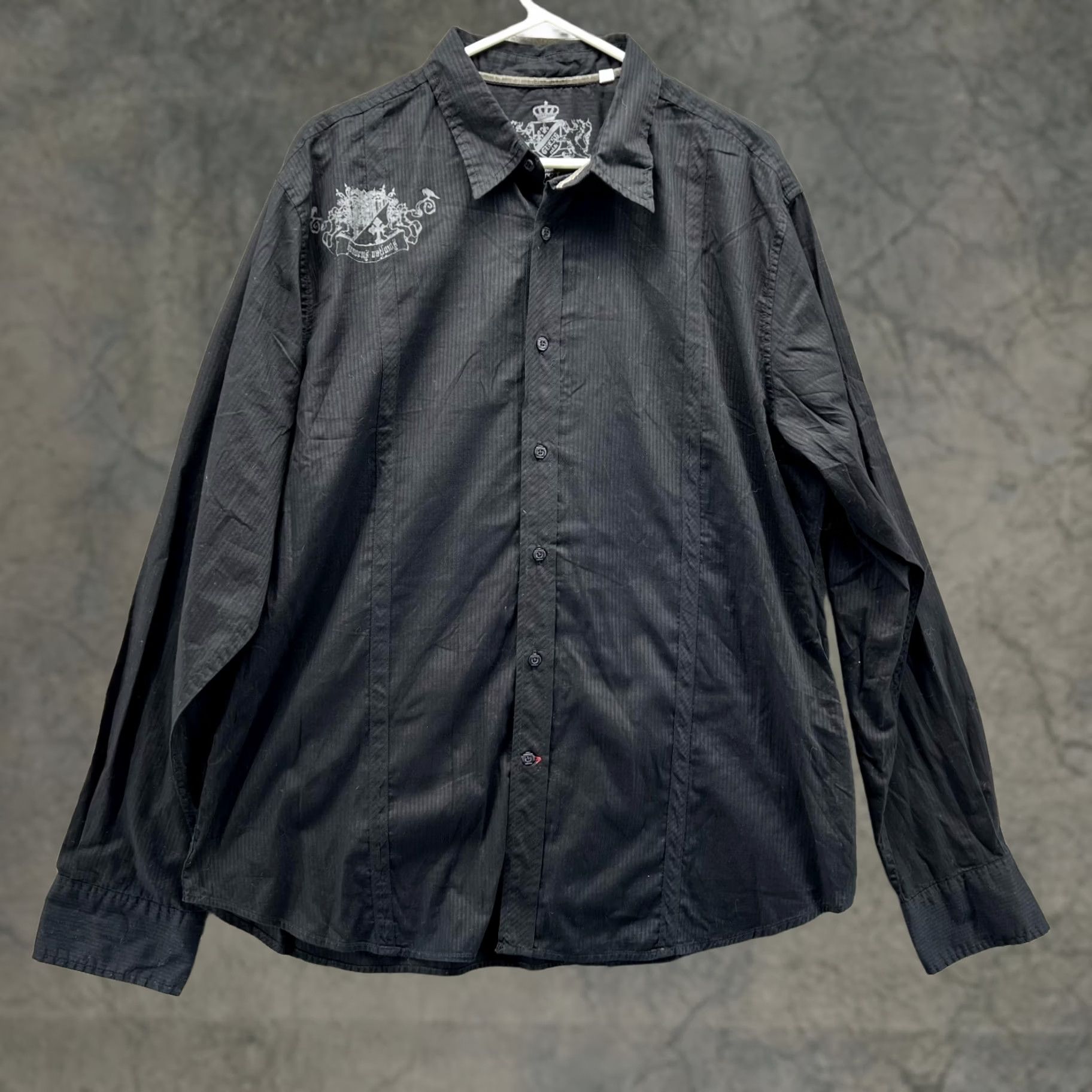 Guess GUESS Shirt Men XXL Adult Black Button-Up Vintage Cotton Casual Dark Long Sleeve Button-Down Collared Size US XXL / EU 58 / 5 - 1 Thumbnail
