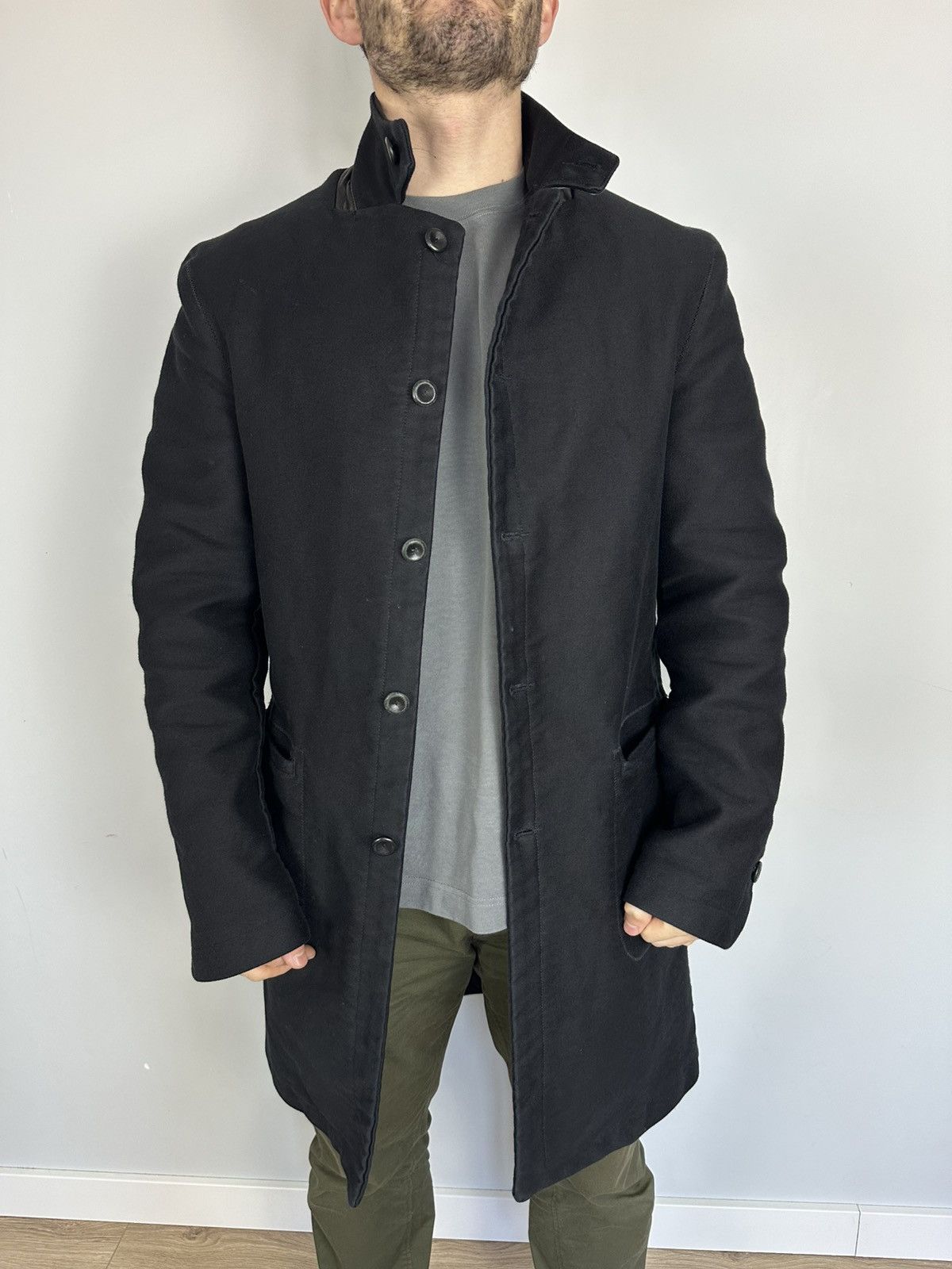 hannes roether Hannes Roether Men's Cotton Coat Jacket Size L/M Black Size US L / EU 52-54 / 3 - 12 Thumbnail