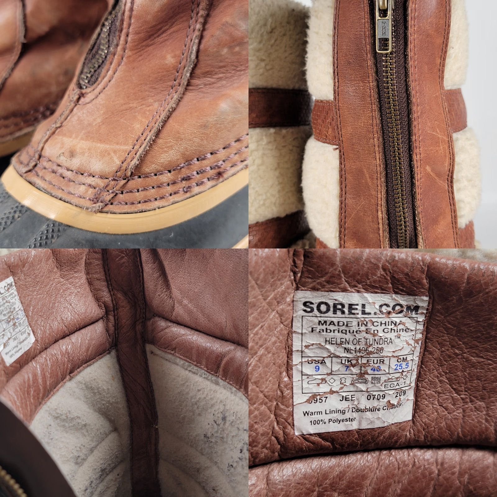 SOREL Sorel NL1586-319 Helen Of Tundra II Boots Womens Brown Leather Winter 9 M EU 40 Casual Mid-Calf Lace Up Round Toe Flat Heel Winter boots Size US 9 / IT 39 - 9 Thumbnail