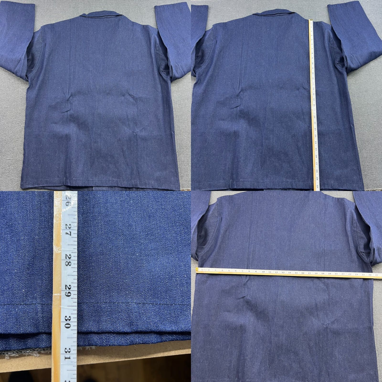 Denime VINTAGE Chore Jacket Mens XL Denim Blue Indigo Italy Sanfor Workwear Job Jacket Size US XL / EU 56 / 4 - 8 Thumbnail