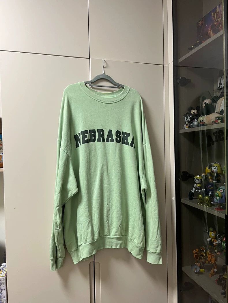 Raf Simons Green Sweatshirt with Nebraska Print-