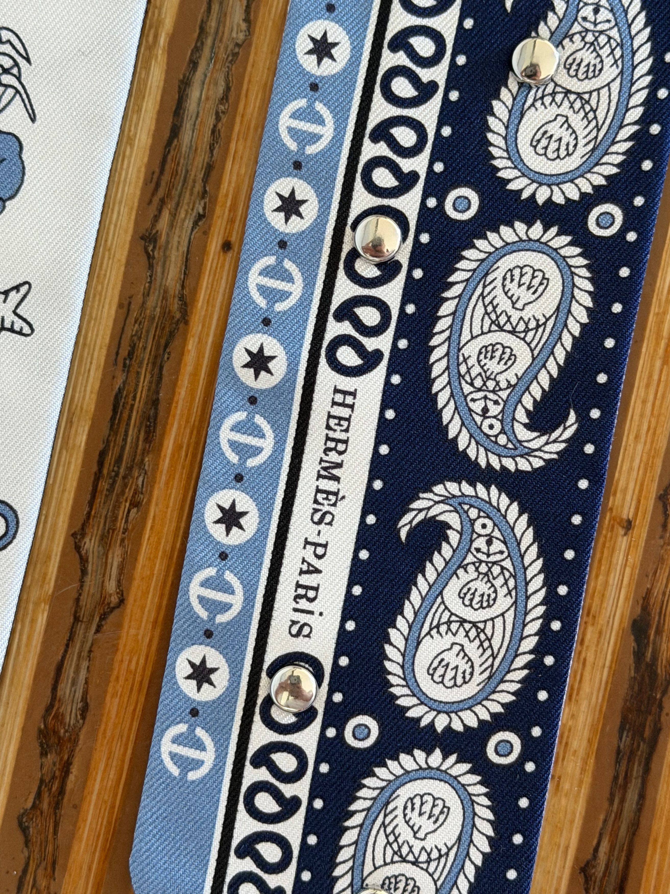 Hermes Scarf Twilly Tatouages Marins Bandana Studded Silk Jean Size ONE SIZE - 18 Thumbnail