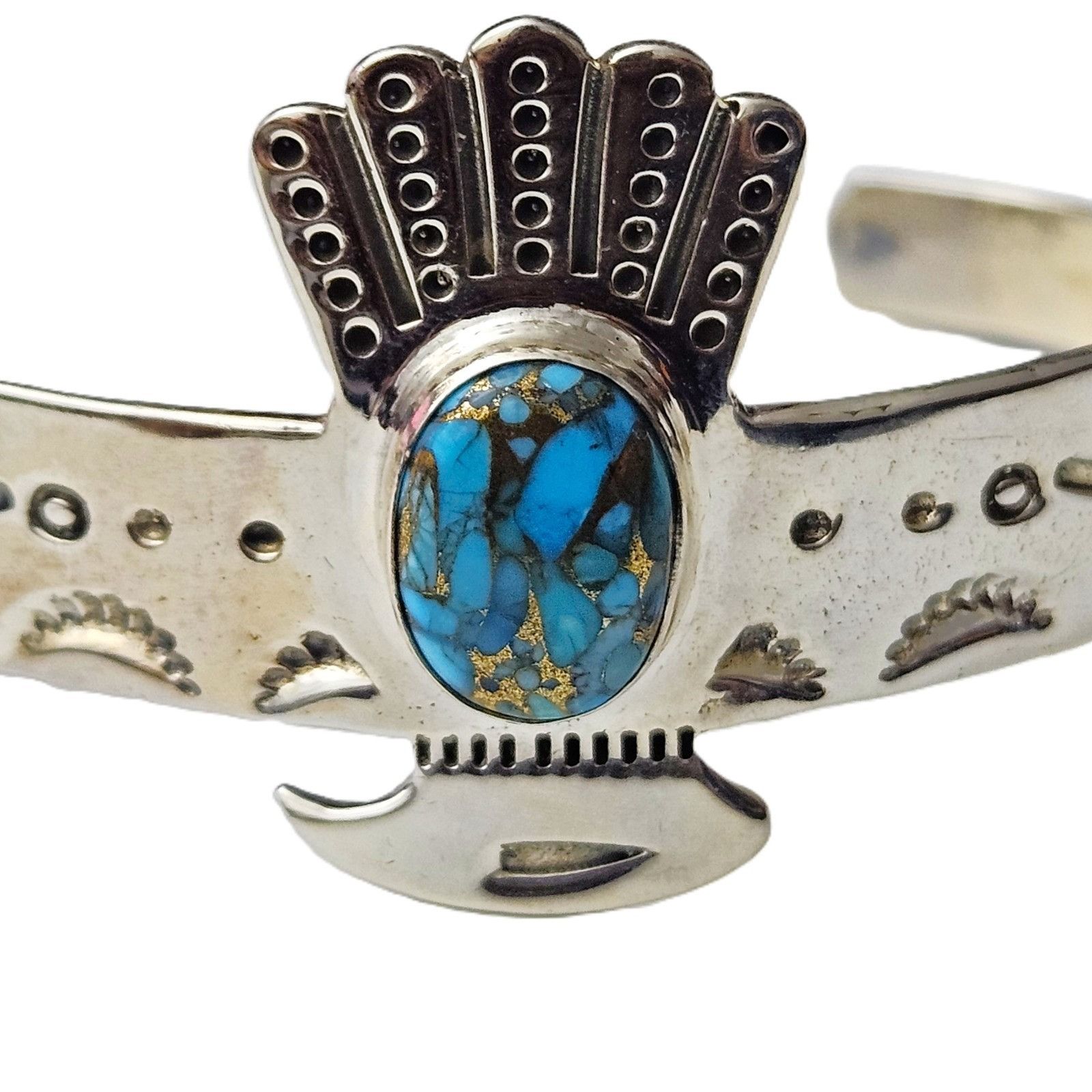Other Solid Sterling Silver Women’s Turquoise Cuff Bracelet – NWT Size ONE SIZE - 6 Thumbnail