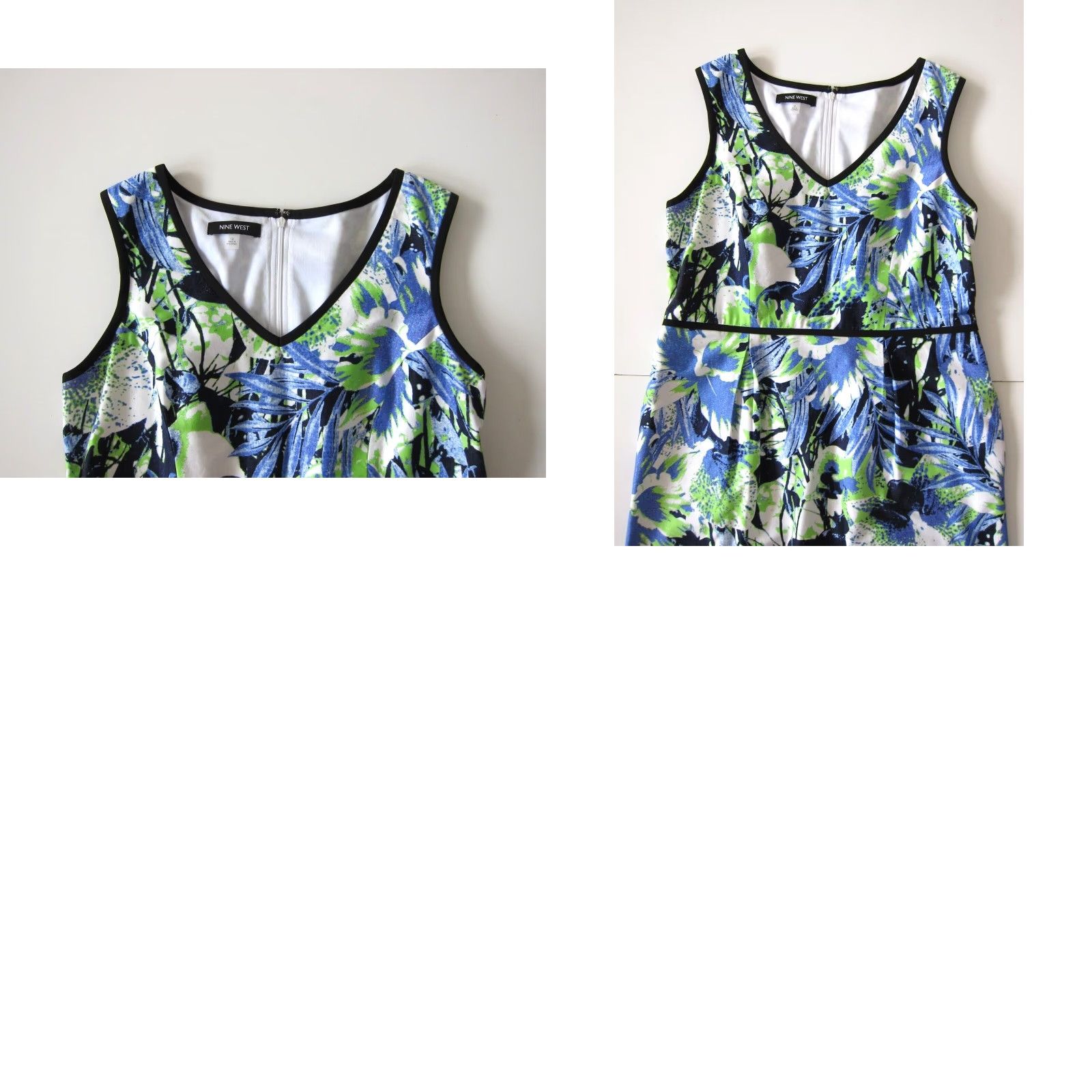 Nine West Nine West Floral Pocket ALine Tank Dress 12 Womens Green Blue White Black Embercharm Size XL / US 12-14 / IT 48-50 - 8 Thumbnail