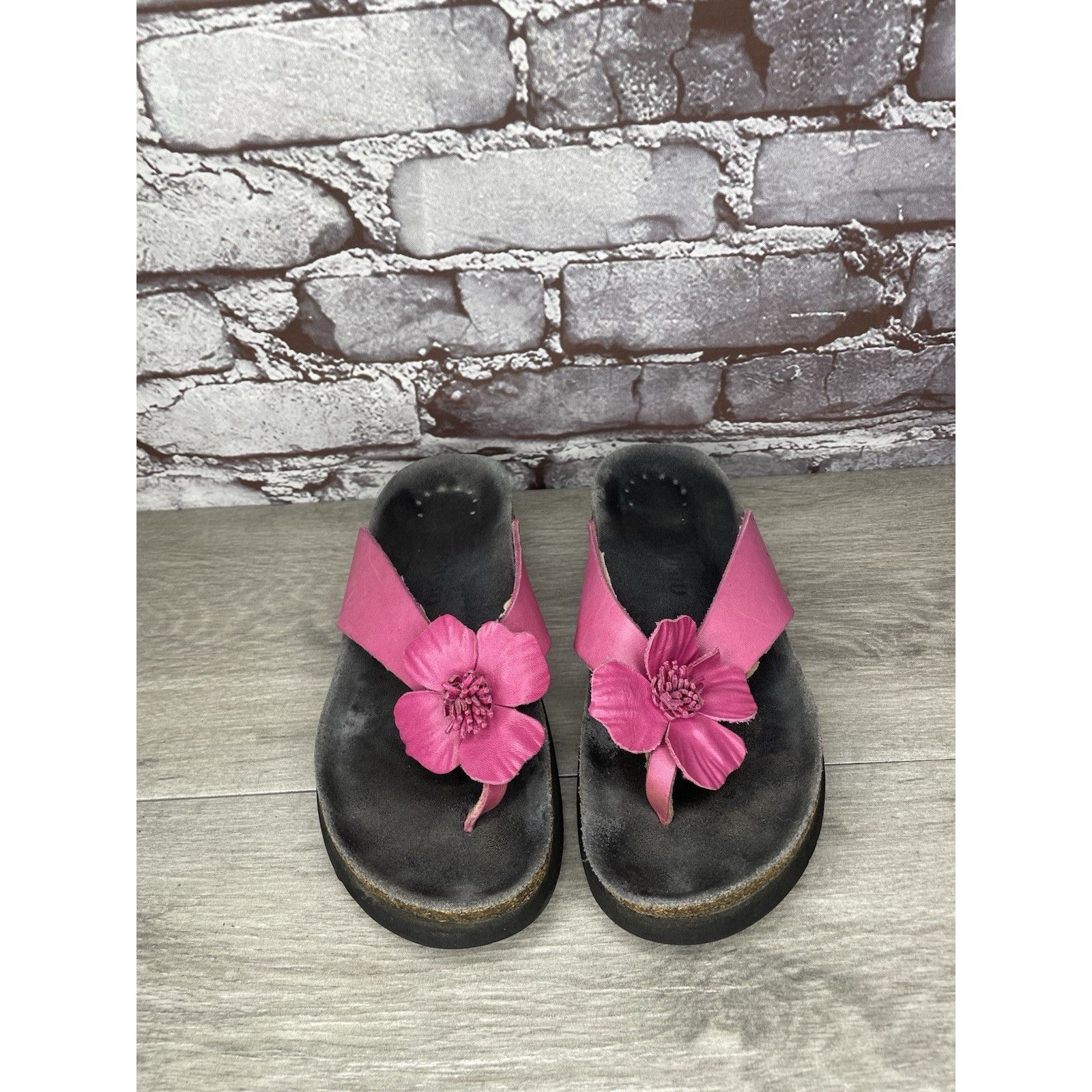 Mephisto Mephisto Violette Pink Leather Rose Flower Thong Cork Sandal Size US 6.5 / IT 36.5 - 16 Thumbnail