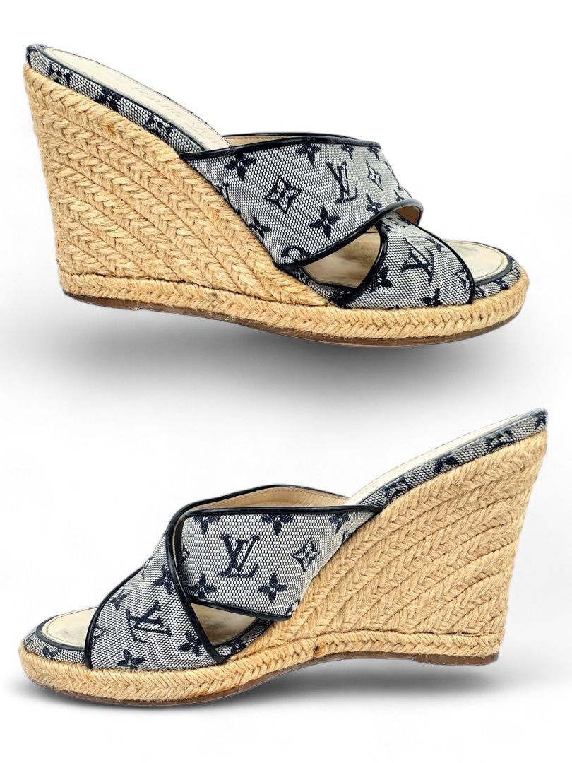 Louis Vuitton Louis Vuitton - 37 Wedge Sandals Monogram Denim LV Size US 6 / IT 36 - 2 Thumbnail