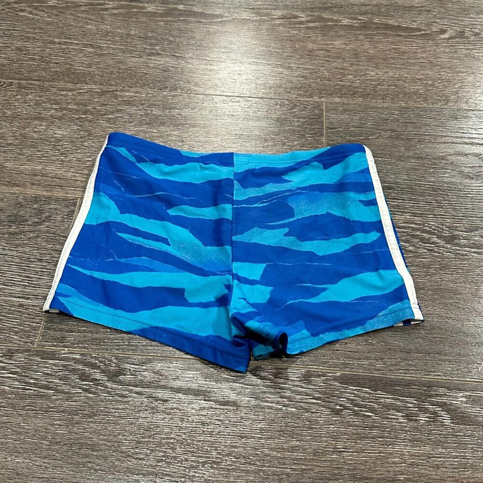 Adidas Adidas Men’s Swim Brief Shorts – Blue Camo – Fits S/M Size US 32 / EU 48 - 4 Thumbnail