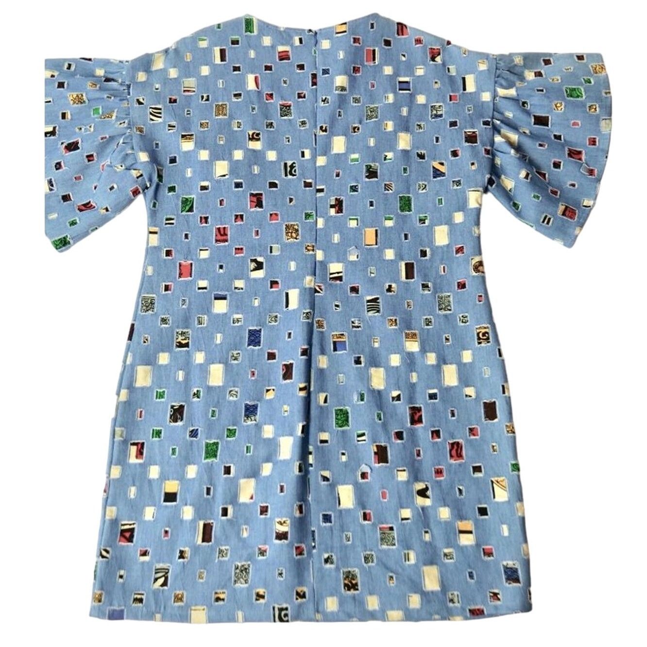 Other I:na Denim Flutter Sleeve Denim Dress COLORFUL Patchwork Size M / US 6-8 / IT 42-44 - 4 Thumbnail