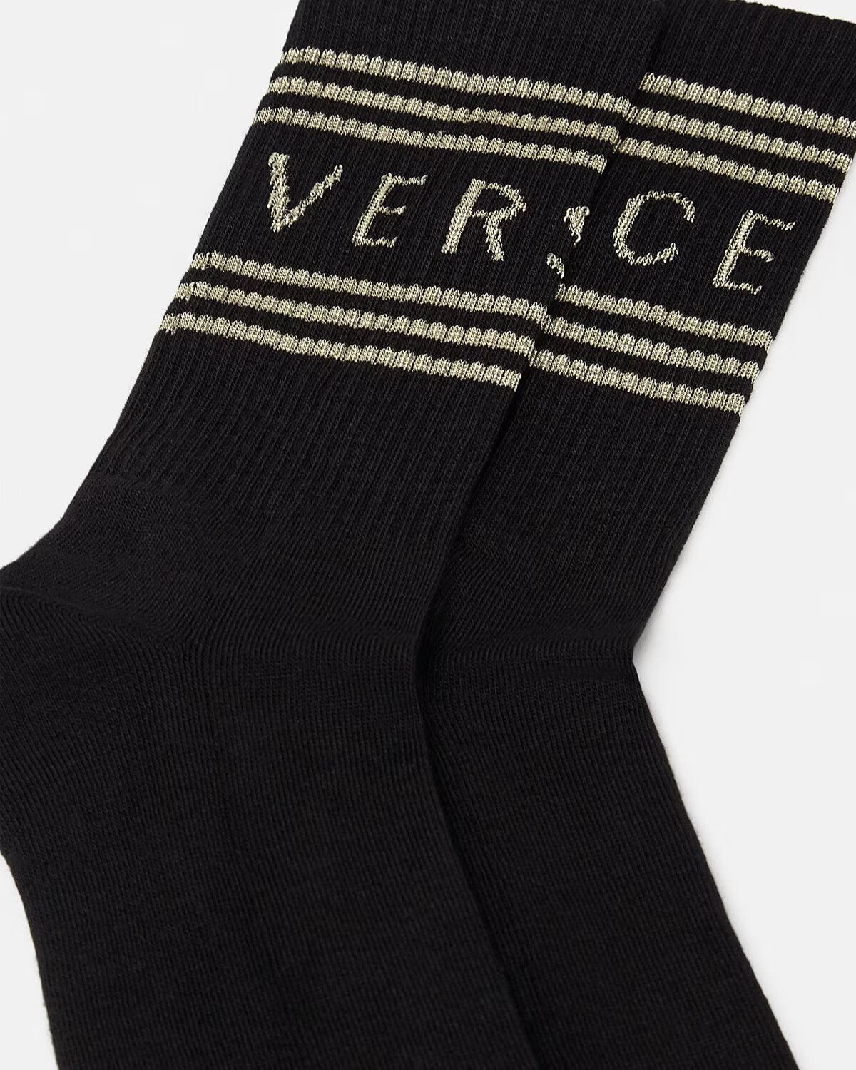 Versace Versace 90S VINTAGE LOGO SOCKS BLACK/GOLD SIZE MEDIUM NWT Size ONE SIZE - 2 Thumbnail