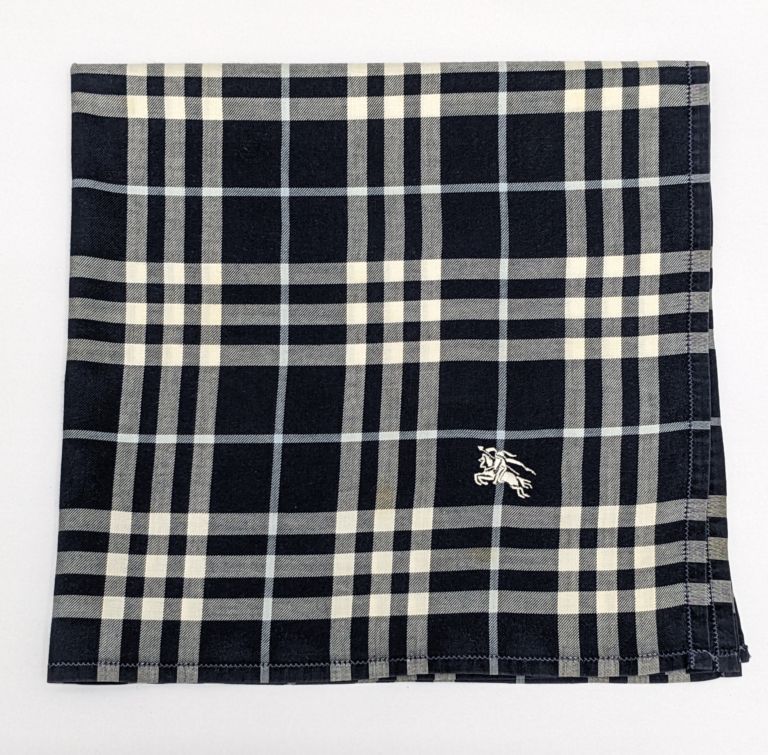 Burberry Prorsum Burberry Handkerchief Navy Blue Embroidered Prorsum Knight Size ONE SIZE - 1 Thumbnail