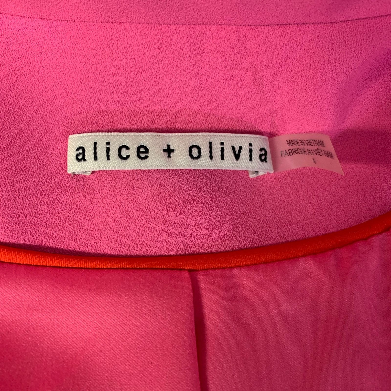 Alice + Olivia ALICE + OLIVIA Size 4 Pink Polyester Peak Lapel Jacket Size S / US 4 / IT 40 - 4 Thumbnail