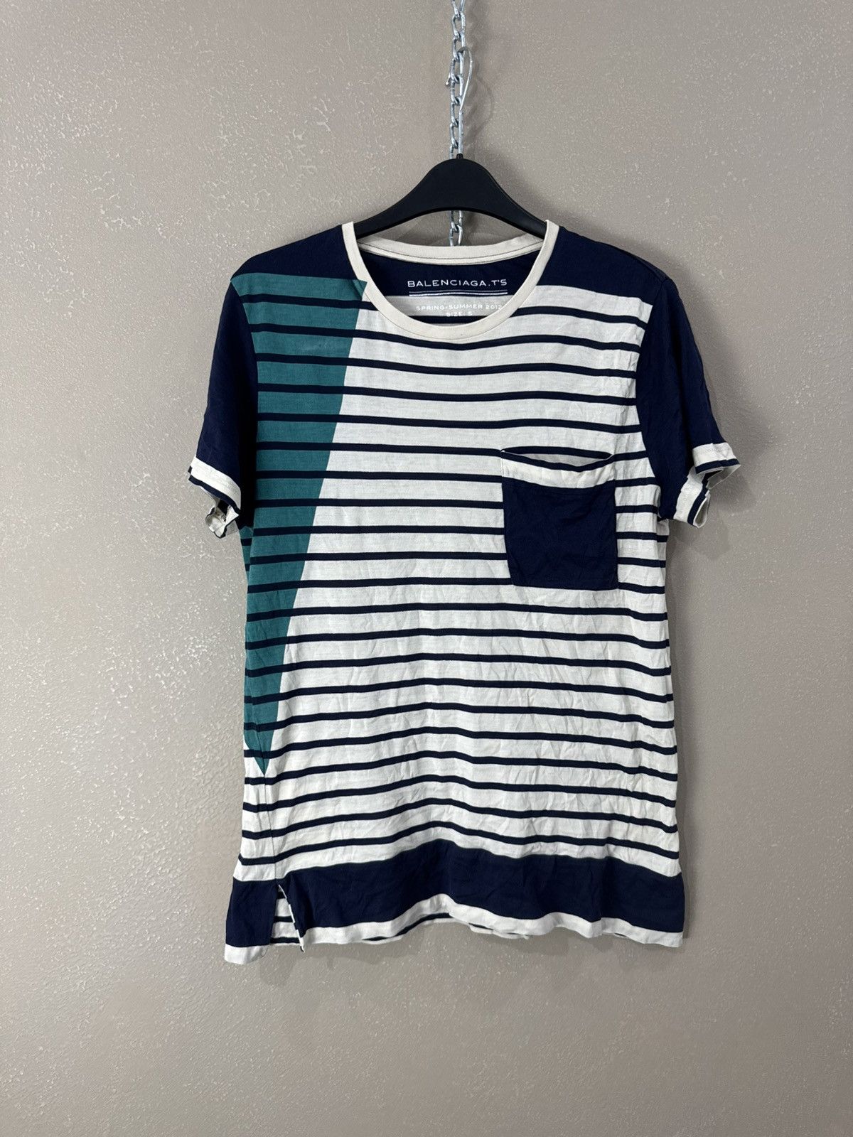 Spring/Summer 2012 Balenciaga striped pocket t’s tshirt tee