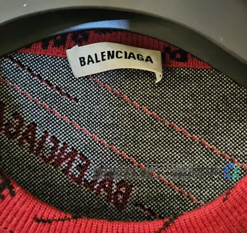 Balenciaga Balenciaga Wool Vest Red Full Logo Design Size US M / EU 48-50 / 2 - 2 Thumbnail