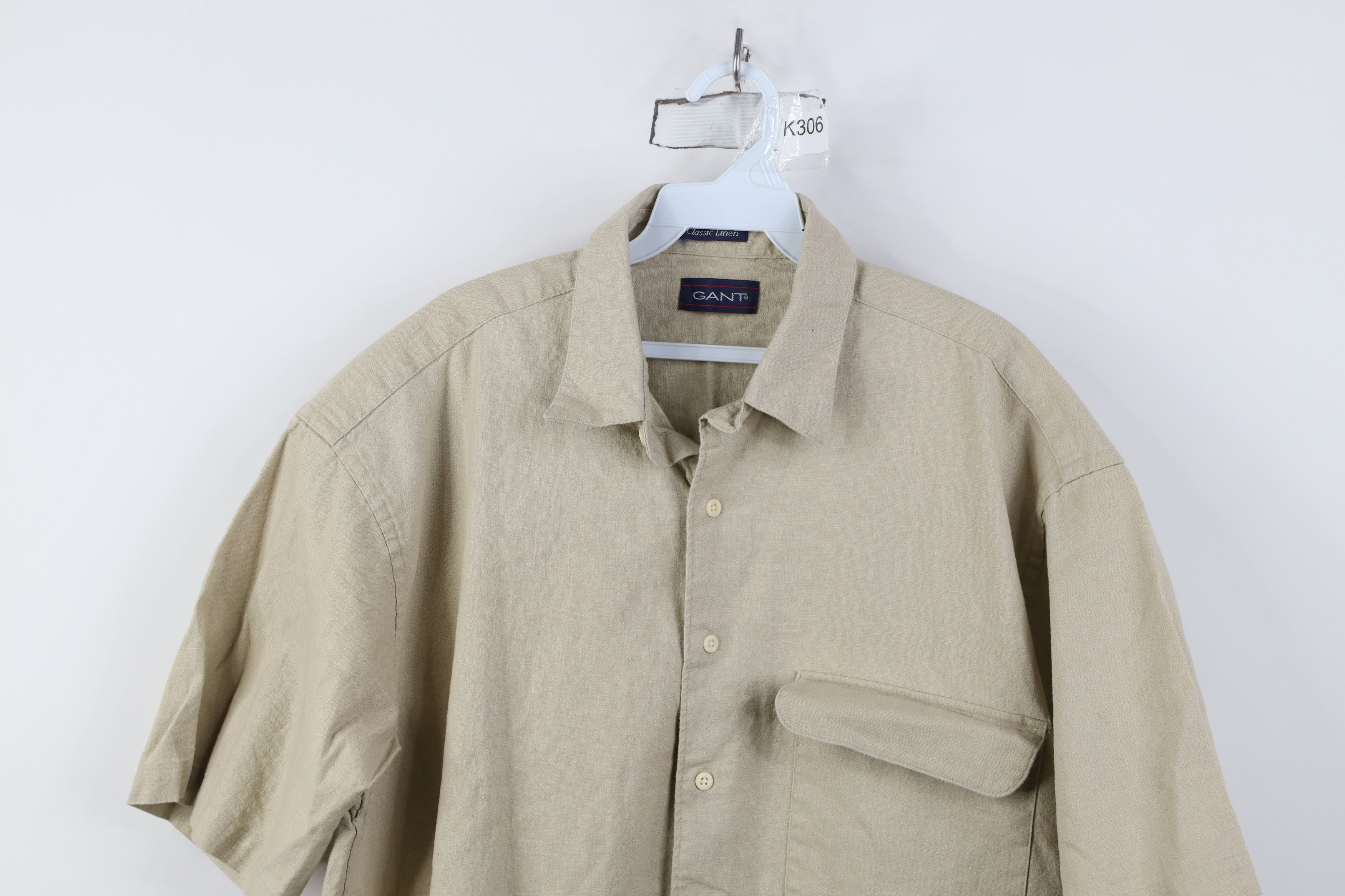 Vintage Vintage 90s Streetwear Heavy Linen Short Sleeve Button Shirt Size US L / EU 52-54 / 3 - 2 Thumbnail