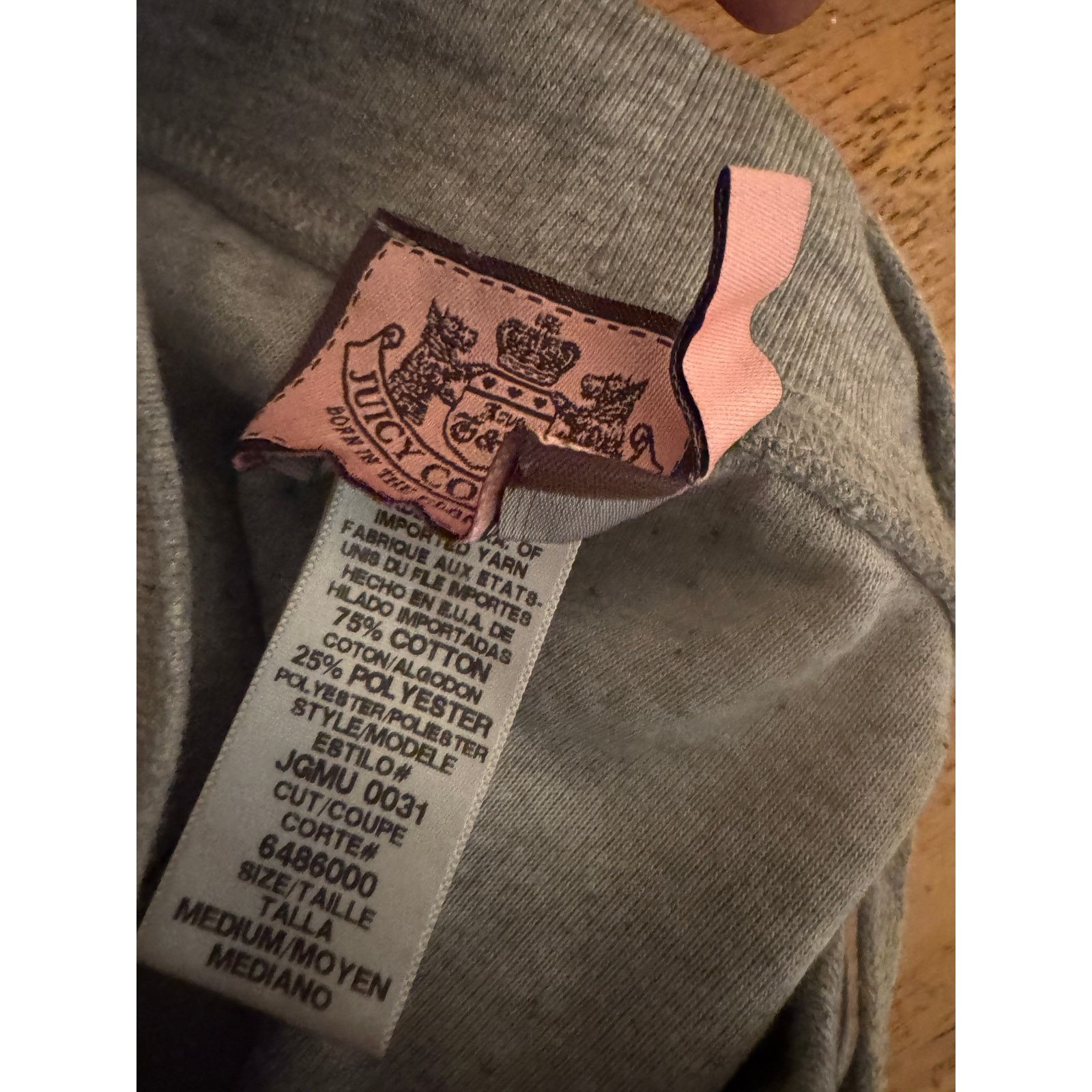 Juicy Couture Ladies Medium Juicy Couture Gray Pants Inseam 32" Size 32" / US 10 / IT 46 - 2 Thumbnail