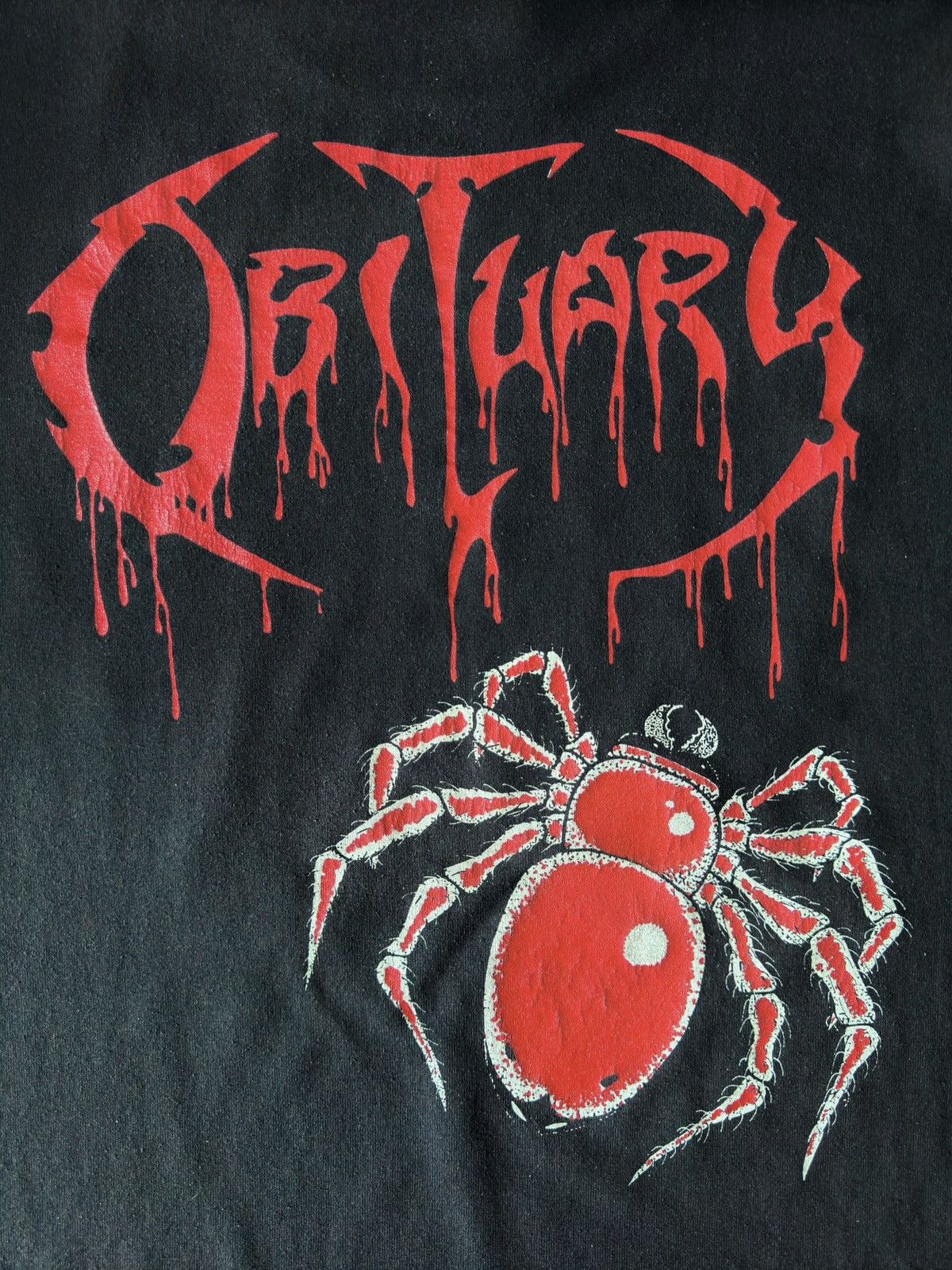 Band Tees × Vintage 1991 Obituary Cause Of Death Metal 90s Tee Blue Grape Shirt Size US L / EU 52-54 / 3 - 4 Thumbnail