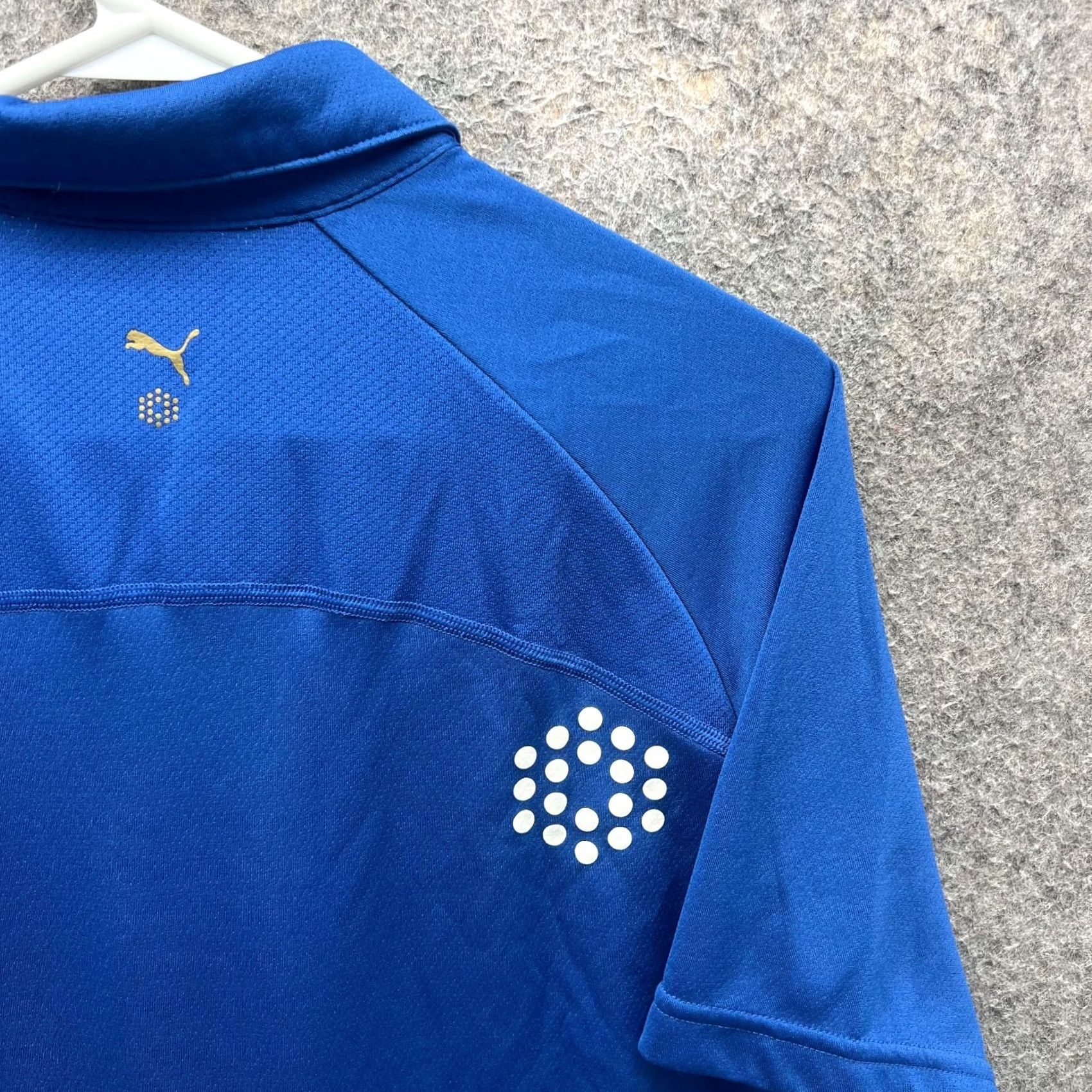 Puma PUMA Polo Shirt Mens Medium Royal Blue Athletic Sport Lifestyle Logo Knit Shirt Golf Regular Fit Short Sleeve Blue 40 in Chest Size US M / EU 48-50 / 2 - 7 Thumbnail