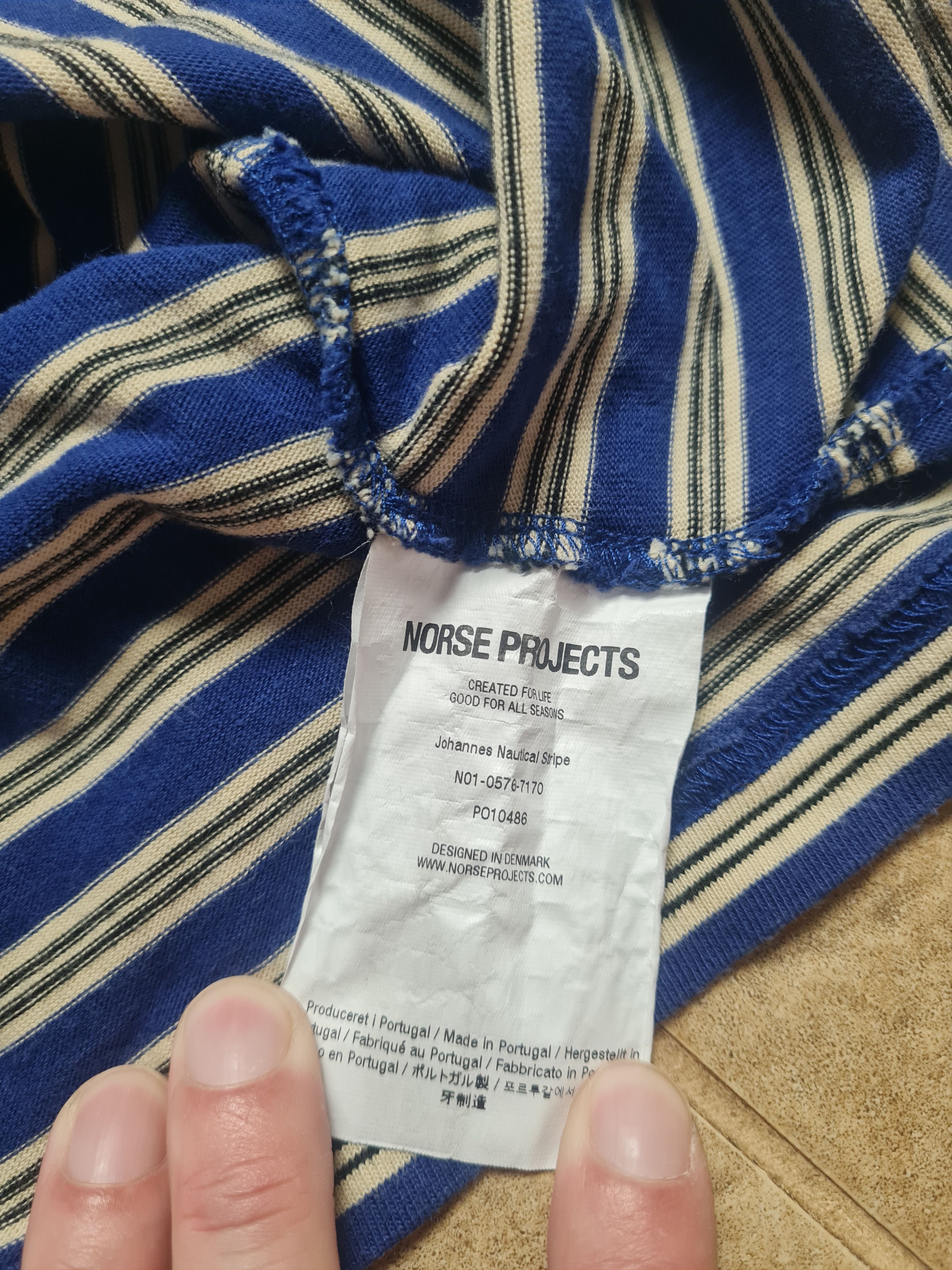Norse Projects T-SHIRT Norse Projects Johannes Nautical Stripe Oranic Sz L Size US L / EU 52-54 / 3 - 13 Thumbnail