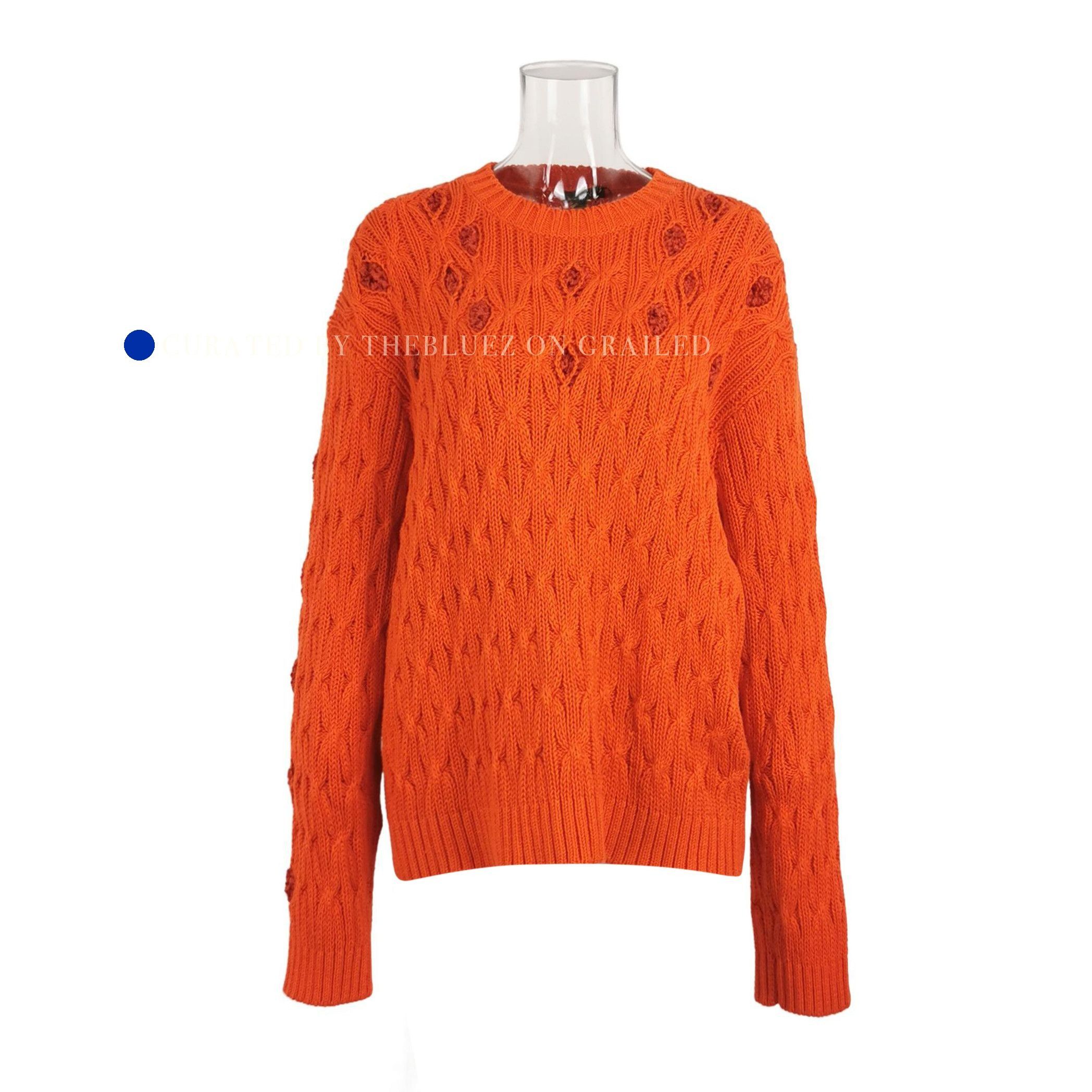Loro Piana Cotton Crewneck Sweater in Vibrant Orange Size US M / EU 48-50 / 2 - 1 Thumbnail