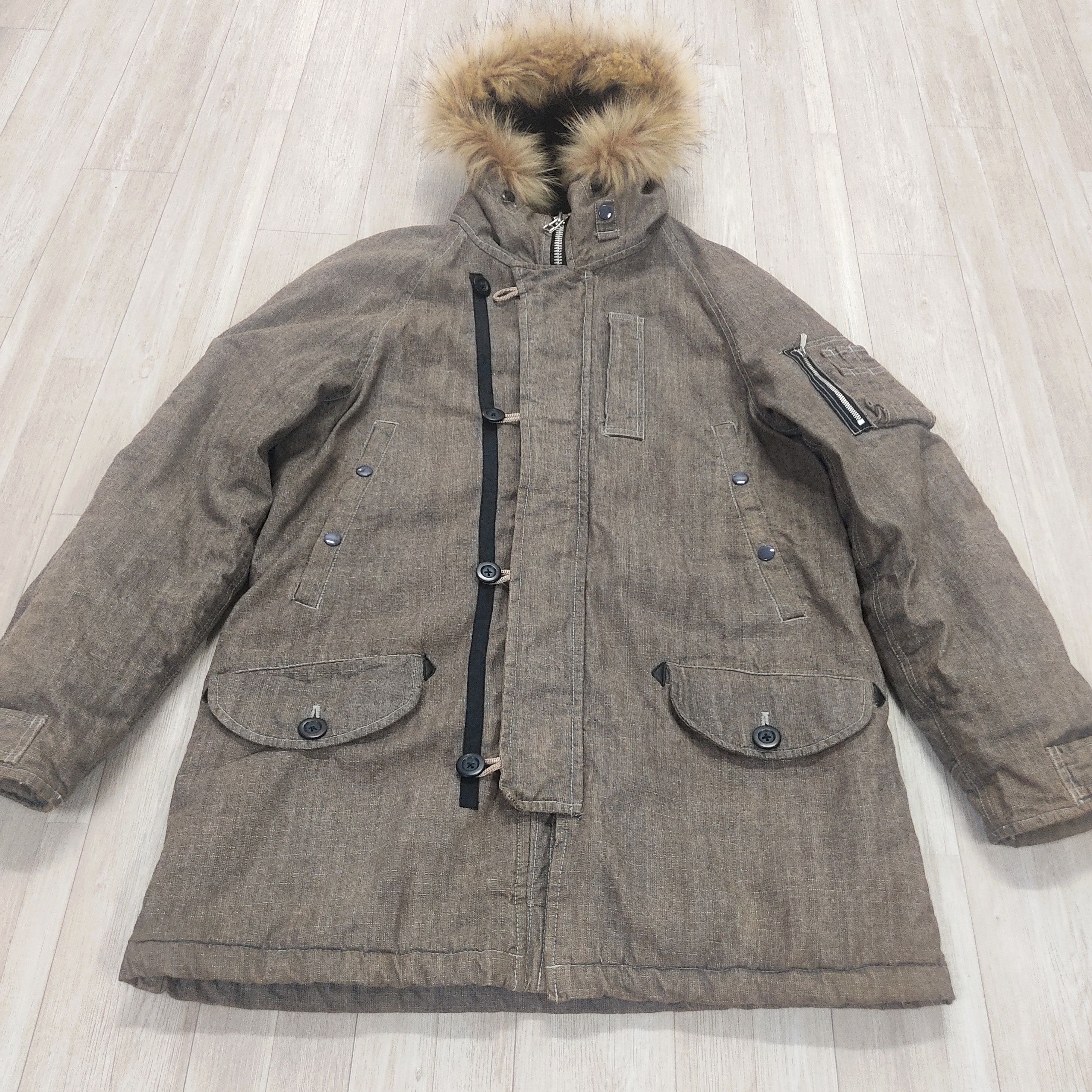 Beauty Beast × Japanese Brand × Takeo Kikuchi TAKEO KIKUCHI Surplus Racoon Fur Hooded Jacket Size US L / EU 52-54 / 3 - 4 Thumbnail