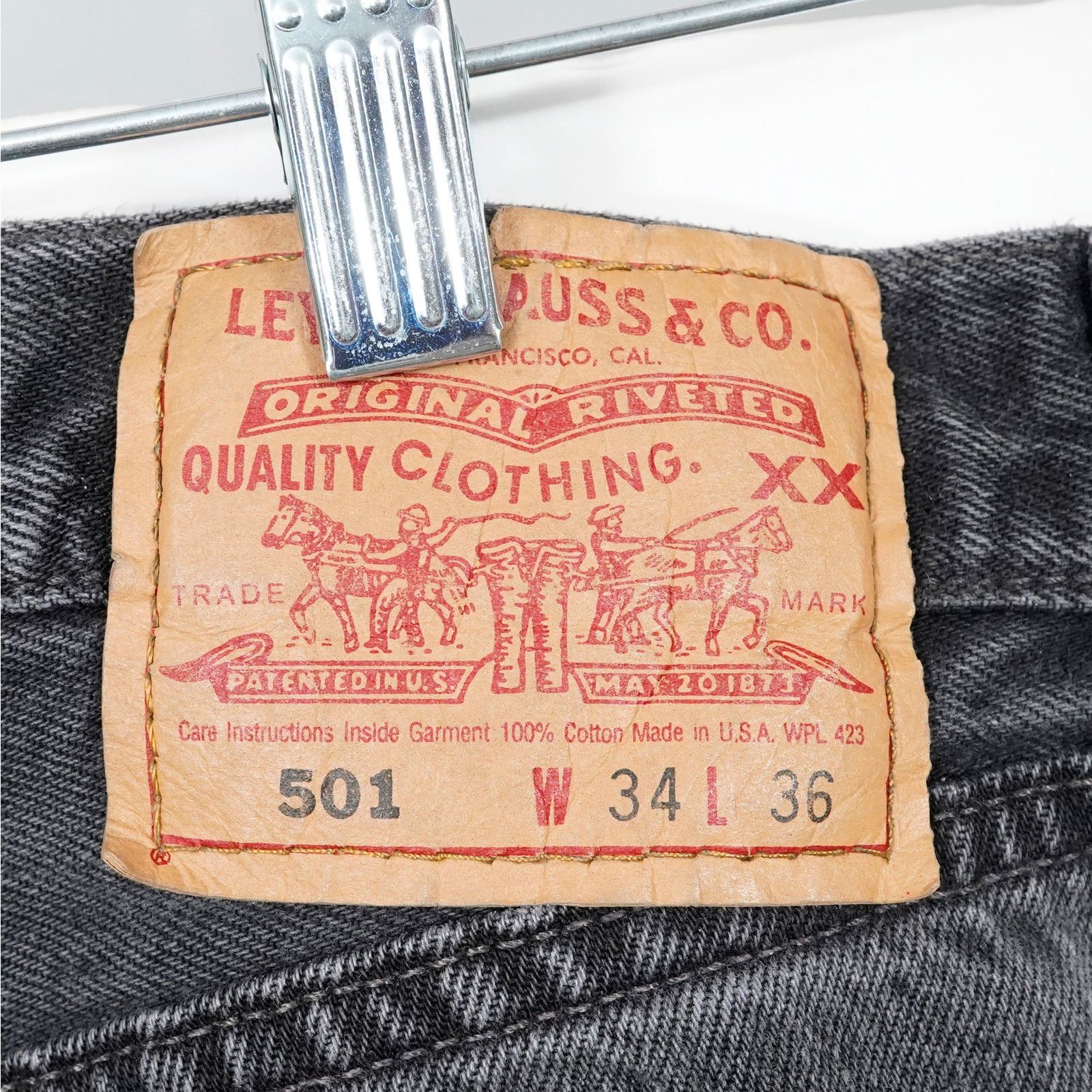 Levi's Vintage Levi’s 501 Black Jeans USA Made Distressed Repair Size US 32 / EU 48 - 4 Thumbnail