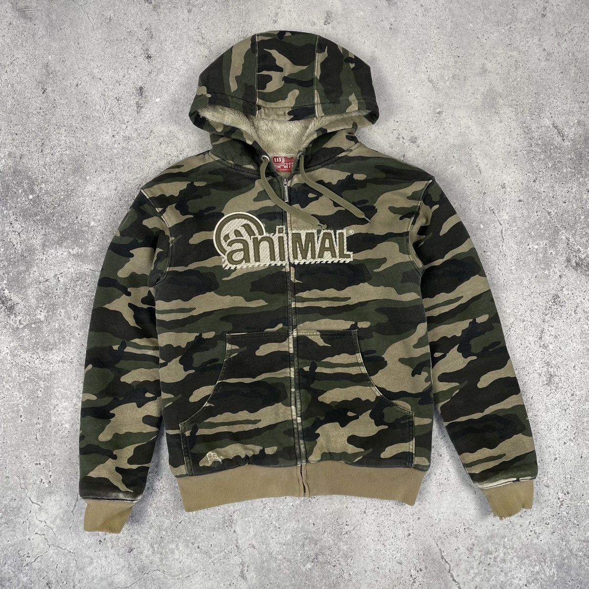 Hook-Ups × Vintage Vintage Animal SK8 Heavyweight Sherpa Camo Zip Hoodie Size US S / EU 44-46 / 1 - 2 Thumbnail