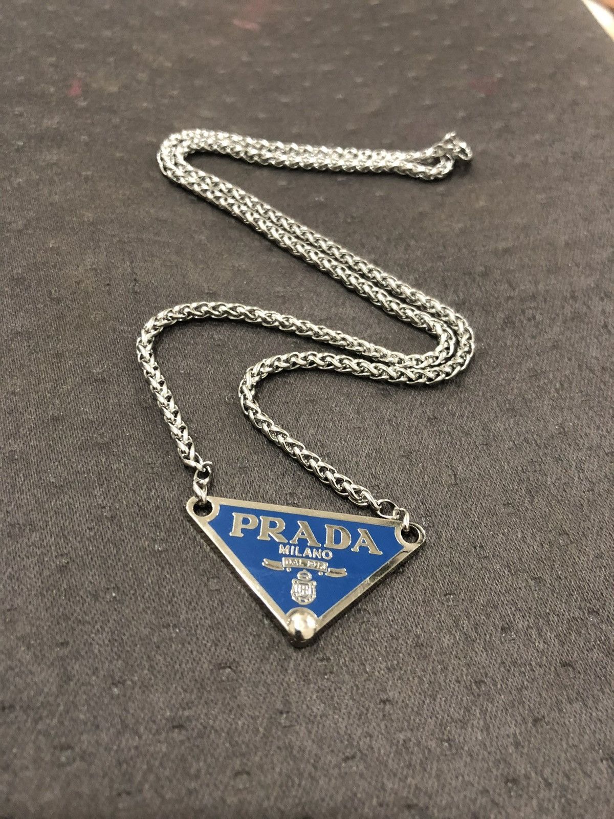 Other Vintage Repurposed Prada Milano Triangle Logo Necklace Size ONE SIZE - 1 Thumbnail