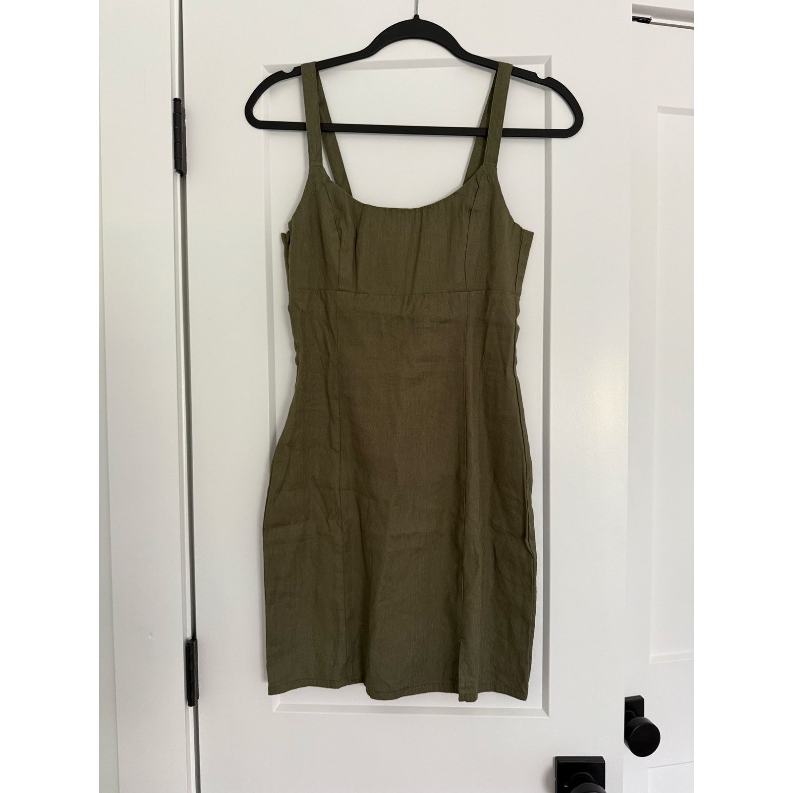 $235 New Monrow Linen Cami Dress - Small - Green