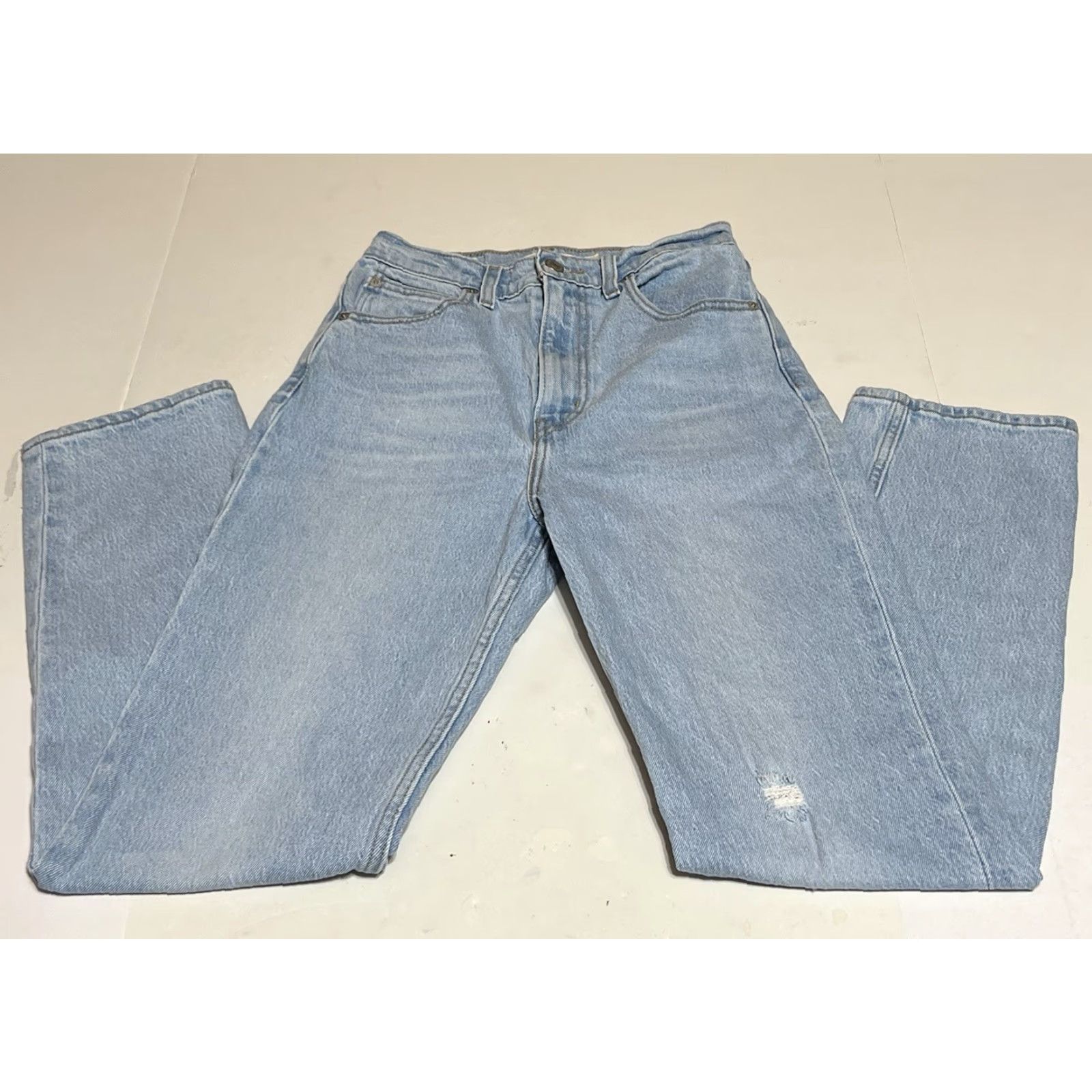 Levi's Levi's Jeans Women 70's High Slim Straight 25x29 Light Wash Premium Distress Size 42" / US 20 - 2 Thumbnail