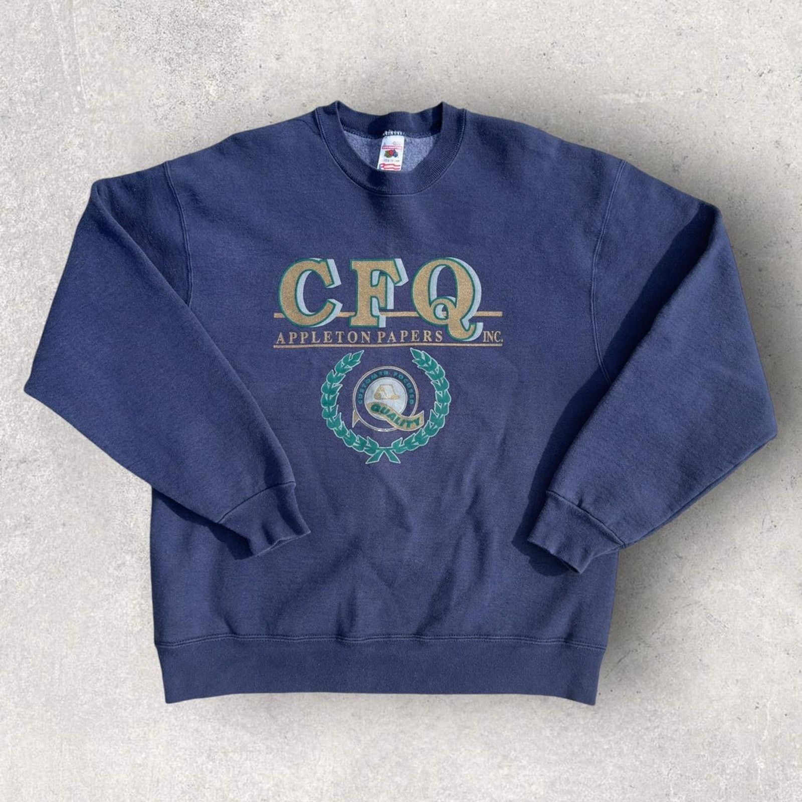 Fruit Of The Loom 90’s Made in the USA CFQ INC. Crewneck 🌟 Size US L / EU 52-54 / 3 - 2 Thumbnail