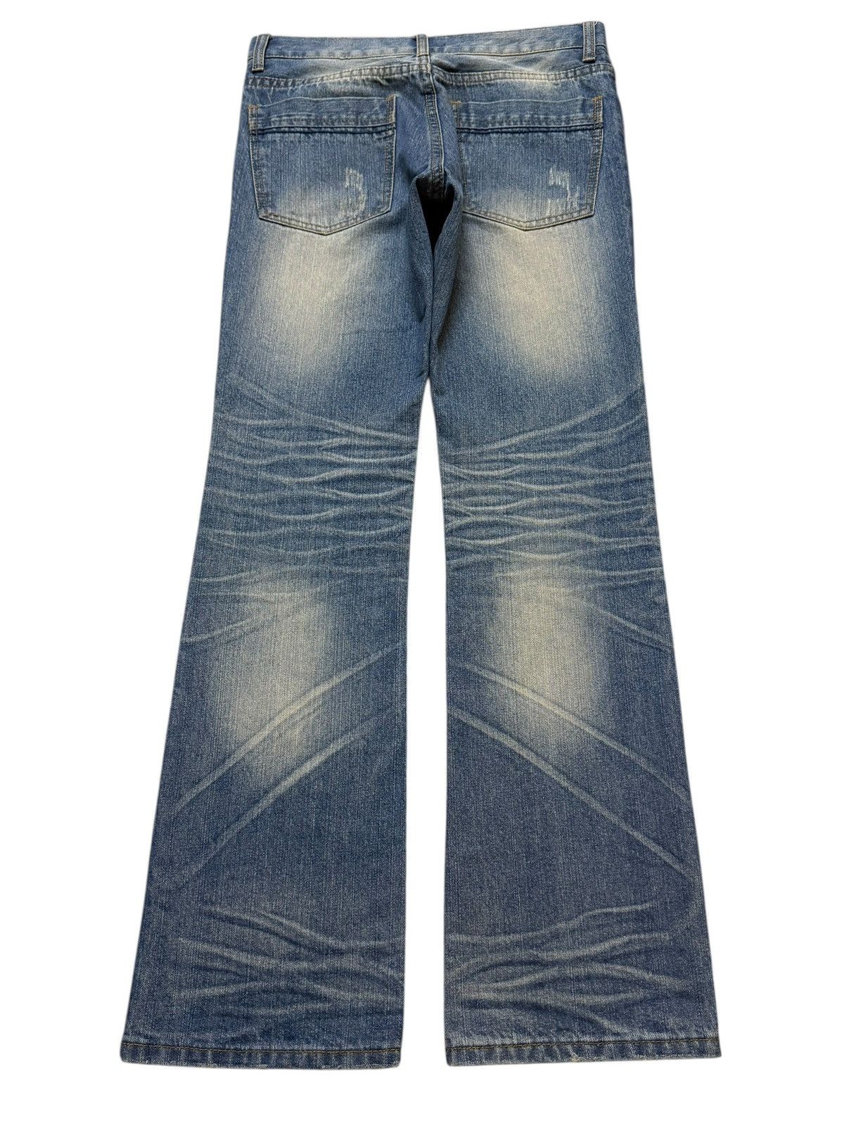 If Six Was Nine Vintage Y2K Japanese Faded Clawmark Whisker Wide Leg Flare Size US 30 / EU 46 - 2 Thumbnail