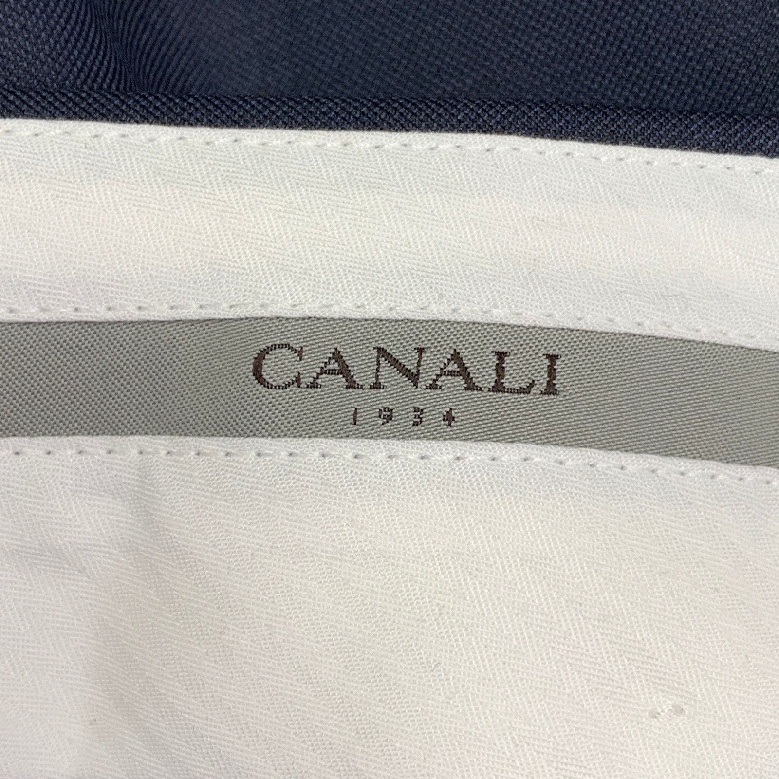 Canali CANALI Size 42 Navy Wool Flat Front Dress Pants Size US 42 / EU 58 - 3 Thumbnail