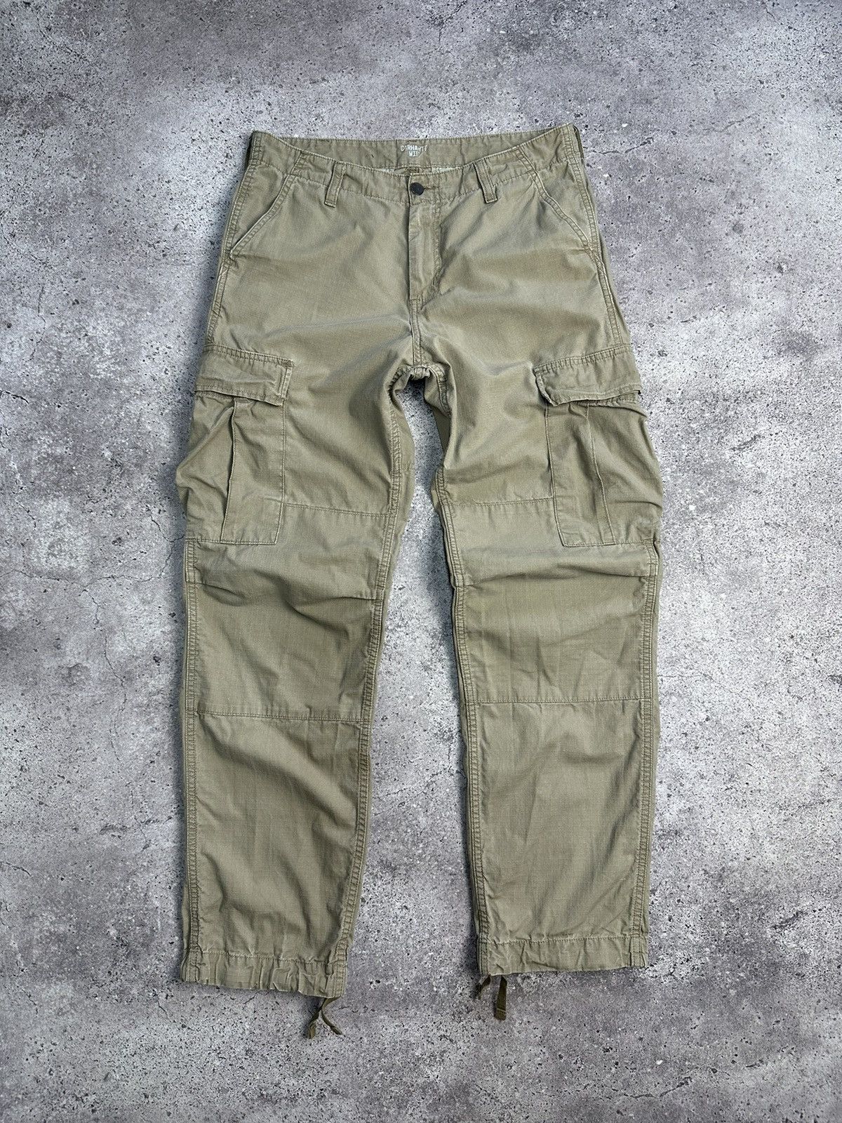 Carhartt × Vintage Vintage Carhartt Cargo Distressed Pants Faded Beige Y2K Size US 31 - 5 Thumbnail