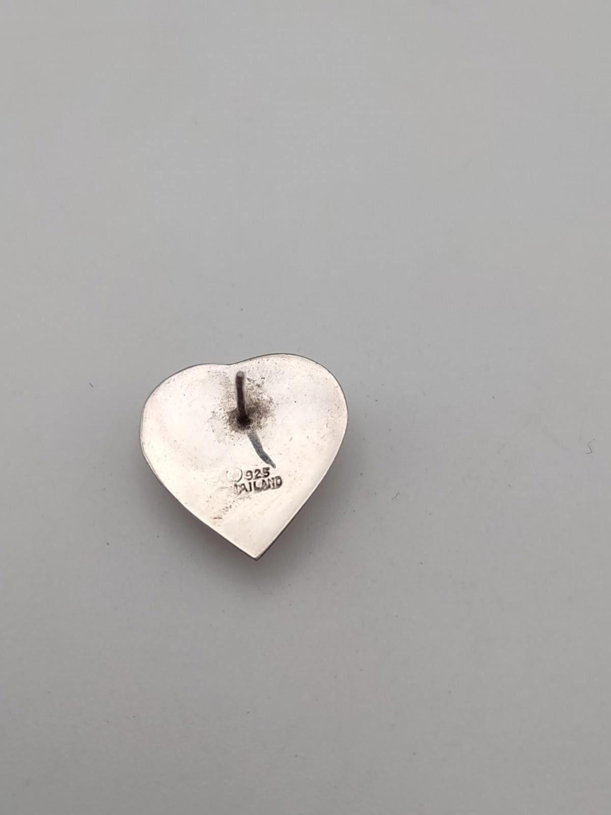 The Unbranded Brand Sterling Silver Puffy Heart Stud Earrings 925 Size ONE SIZE - 5 Thumbnail