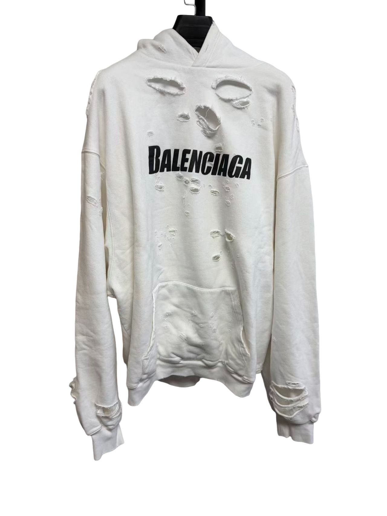 Balenciaga Balenciaga Distressed Caps Logo Hoodie Size S Size US S / EU 44-46 / 1 - 1 Thumbnail
