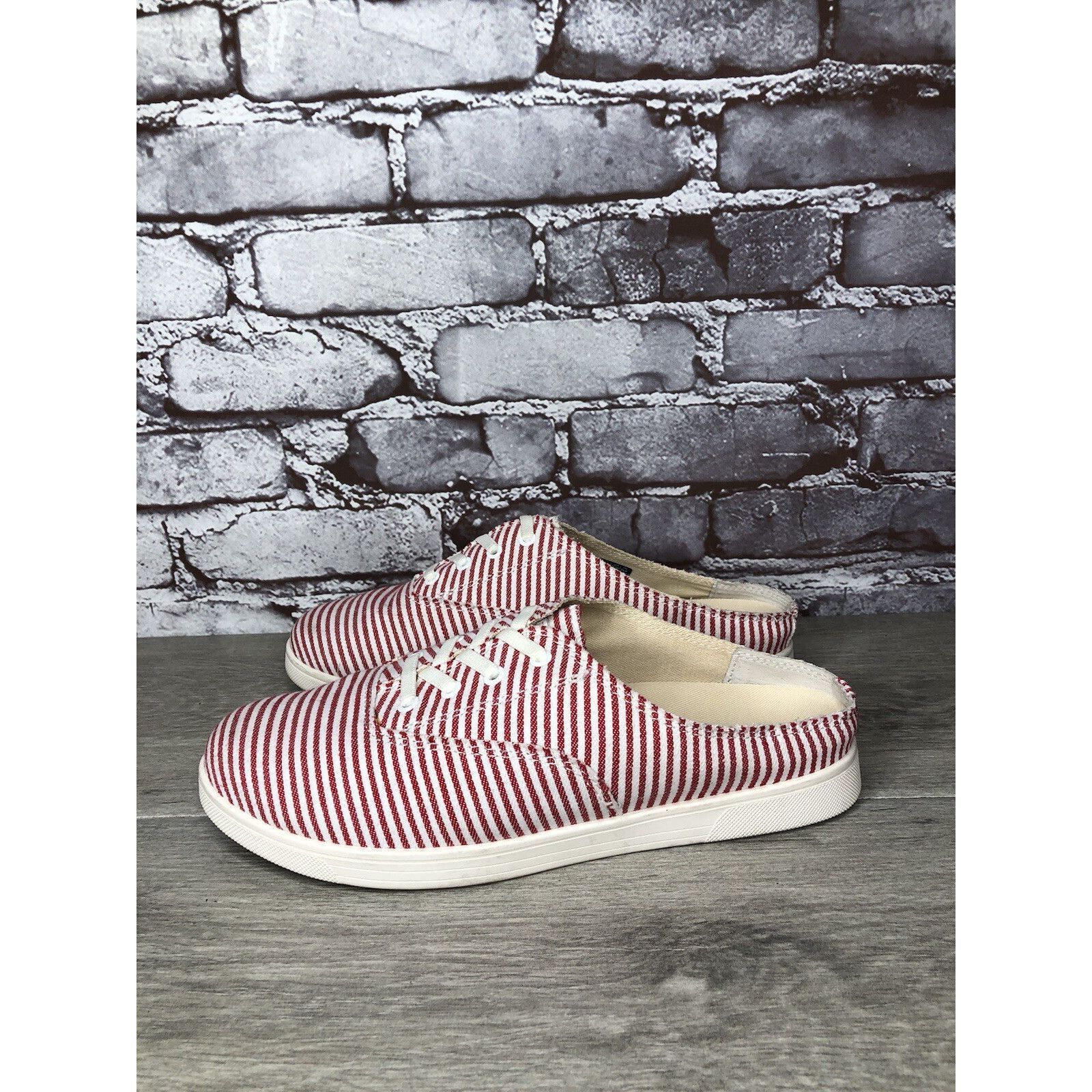 Other Spenco Orthotic Red Stripe Canvas Santa Rosa Mule Shoes Wome Size US 9 / IT 39 - 1 Thumbnail