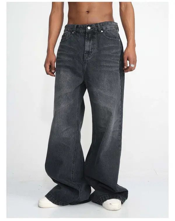 VIBE Baggy Flared Wide Leg Stack Denim Jeans Size US 30 / EU 46 - 2 Thumbnail