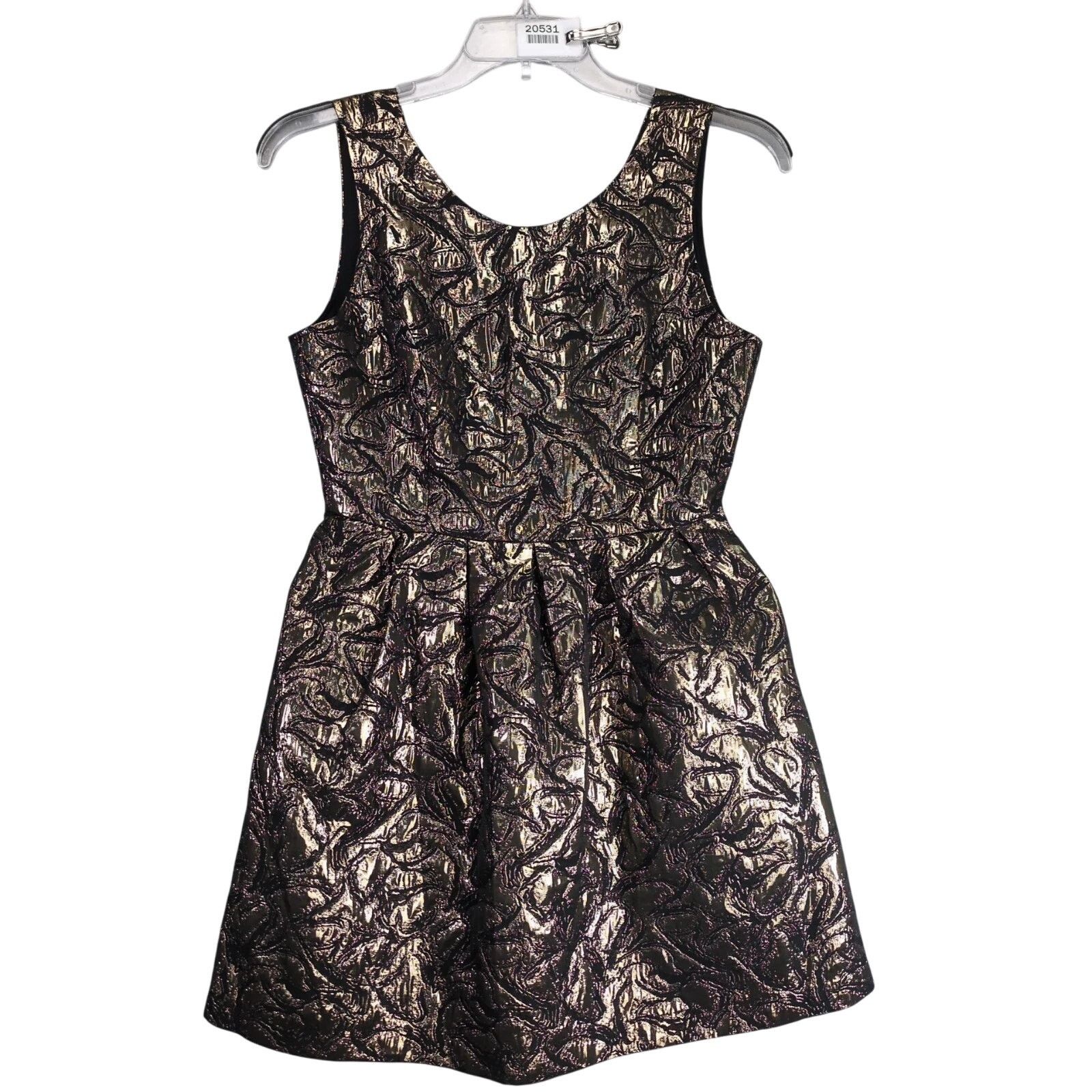 Other Jack Metallic Gold & Black Jacquard Peplum Dress Sleeveless Size M / US 6-8 / IT 42-44 - 1 Thumbnail