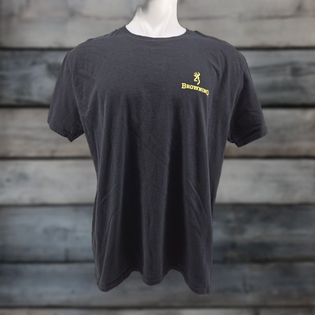 Vintage Browning Black T Shirt Mens XL Crew Neck American Flag Hunting Size US XL / EU 56 / 4 - 1 Thumbnail
